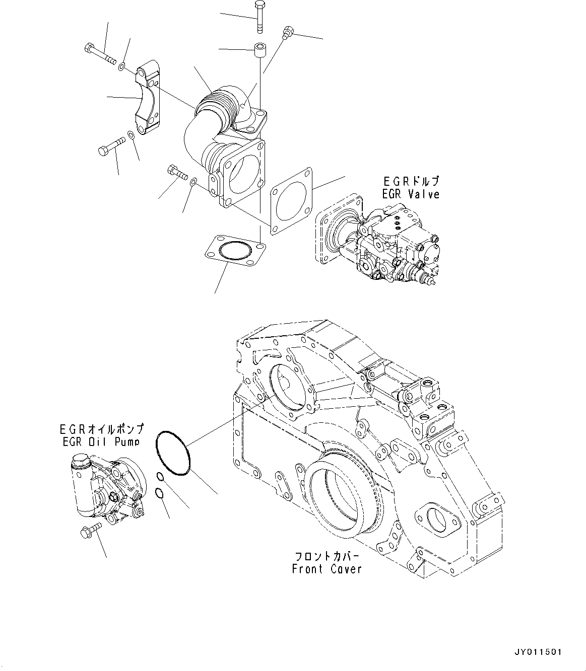 Схема запчастей Komatsu SAA6D125E-5B - ВЫПУСКН. GAS RE-CIRCULATION (EGR) КЛАПАН, EGR BY-PASS КЛАПАН ТРУБЫ (№77-) ВЫПУСКН. GAS RE-CIRCULATION (EGR) КЛАПАН