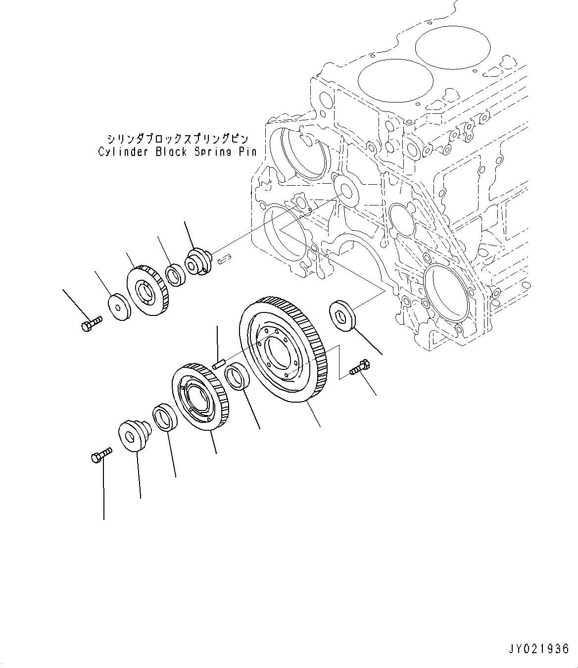 Схема запчастей Komatsu SAA6D125E-5B - IDLE ПРИВОДS (№77-) IDLE ПРИВОДS