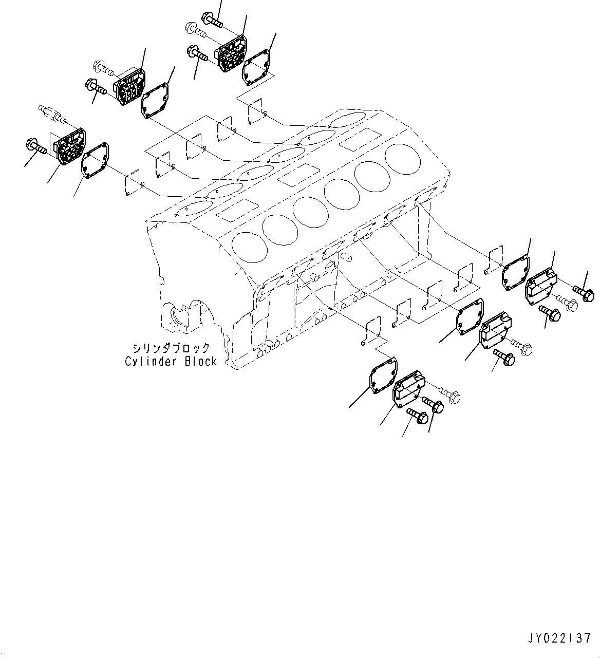 Схема запчастей Komatsu SAA12V140E-3E - КРЫШКА ТОЛКАТЕЛЕЙ КЛАПАНА (№-7) КРЫШКА ТОЛКАТЕЛЕЙ КЛАПАНА