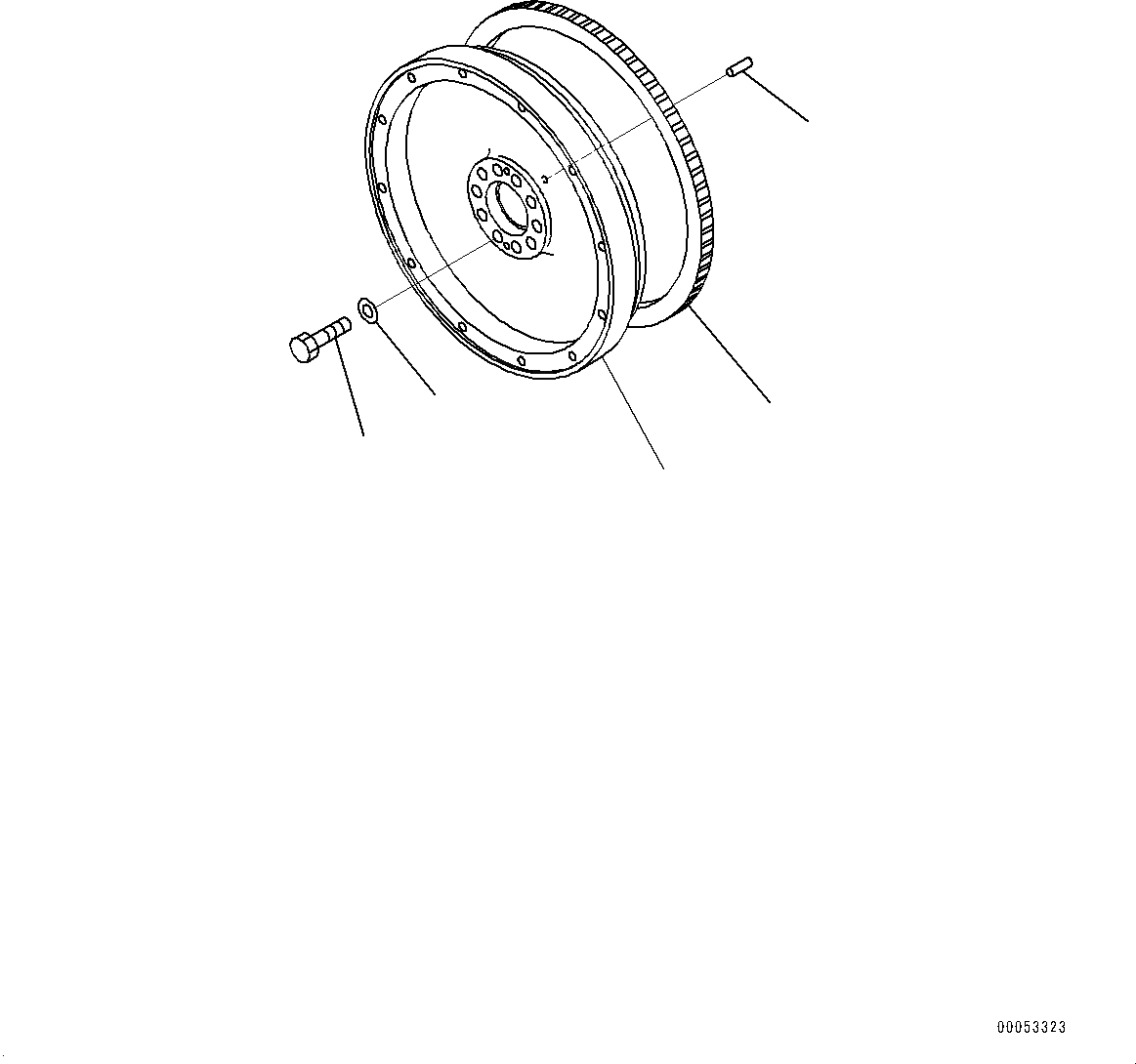 Схема запчастей Komatsu SAA12V140E-3E - МАХОВИК (№-) МАХОВИК