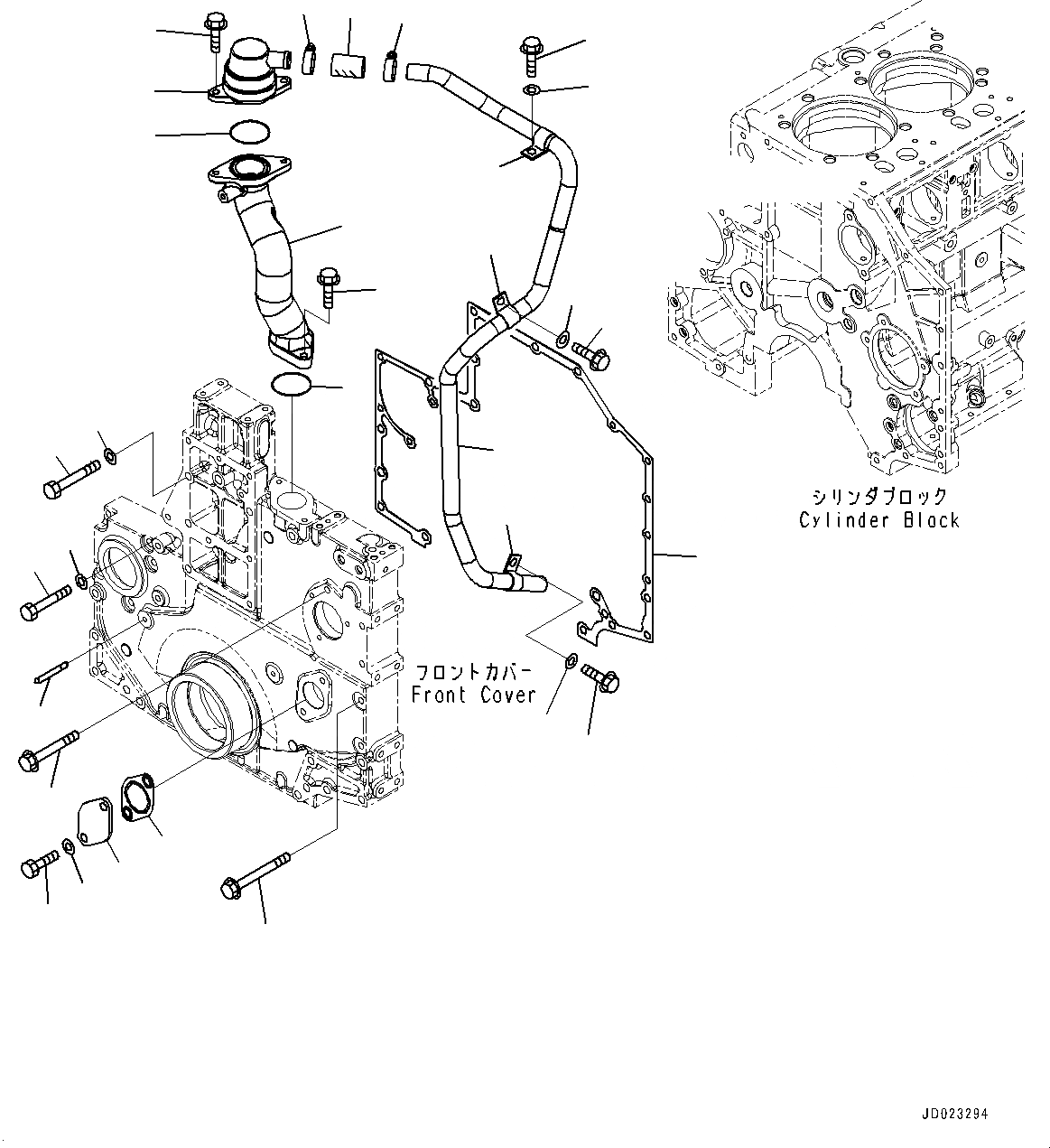 Схема запчастей Komatsu SAA6D140E-5DR - ЭЛЕМЕНТЫ ПЕРЕДН. КРЫШКИ, POINTER И САПУН КРЕПЛЕНИЕ (№-) ЭЛЕМЕНТЫ ПЕРЕДН. КРЫШКИ