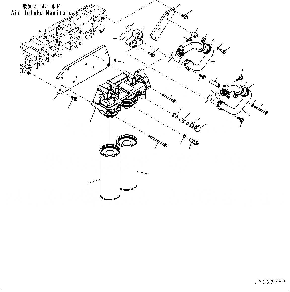 Схема запчастей Komatsu SAA6D140E-5DR - ДВИГАТЕЛЬ МАСЛ. ФИЛЬТР И ТРУБЫ (№-) ДВИГАТЕЛЬ МАСЛ. ФИЛЬТР И ТРУБЫ