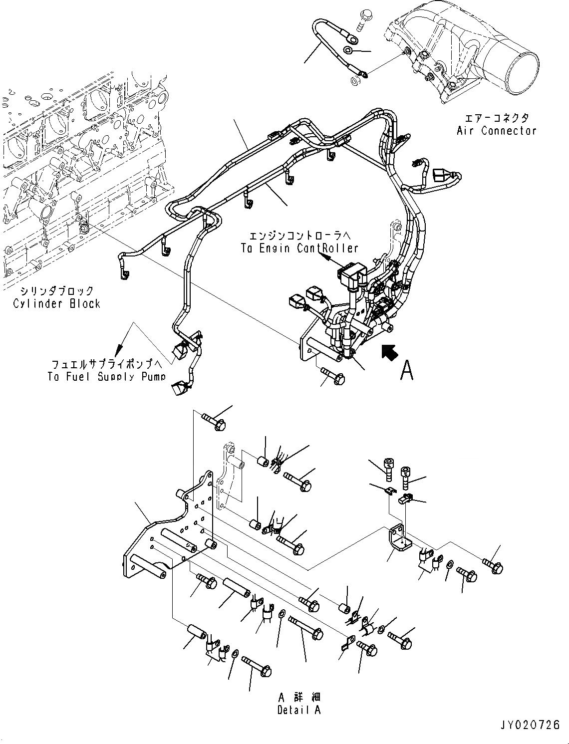 Схема запчастей Komatsu SAA6D140E-5CR - ЭЛЕКТРИЧ. ПРОВОДКА, (/) (№7-) ЭЛЕКТРИЧ. ПРОВОДКА