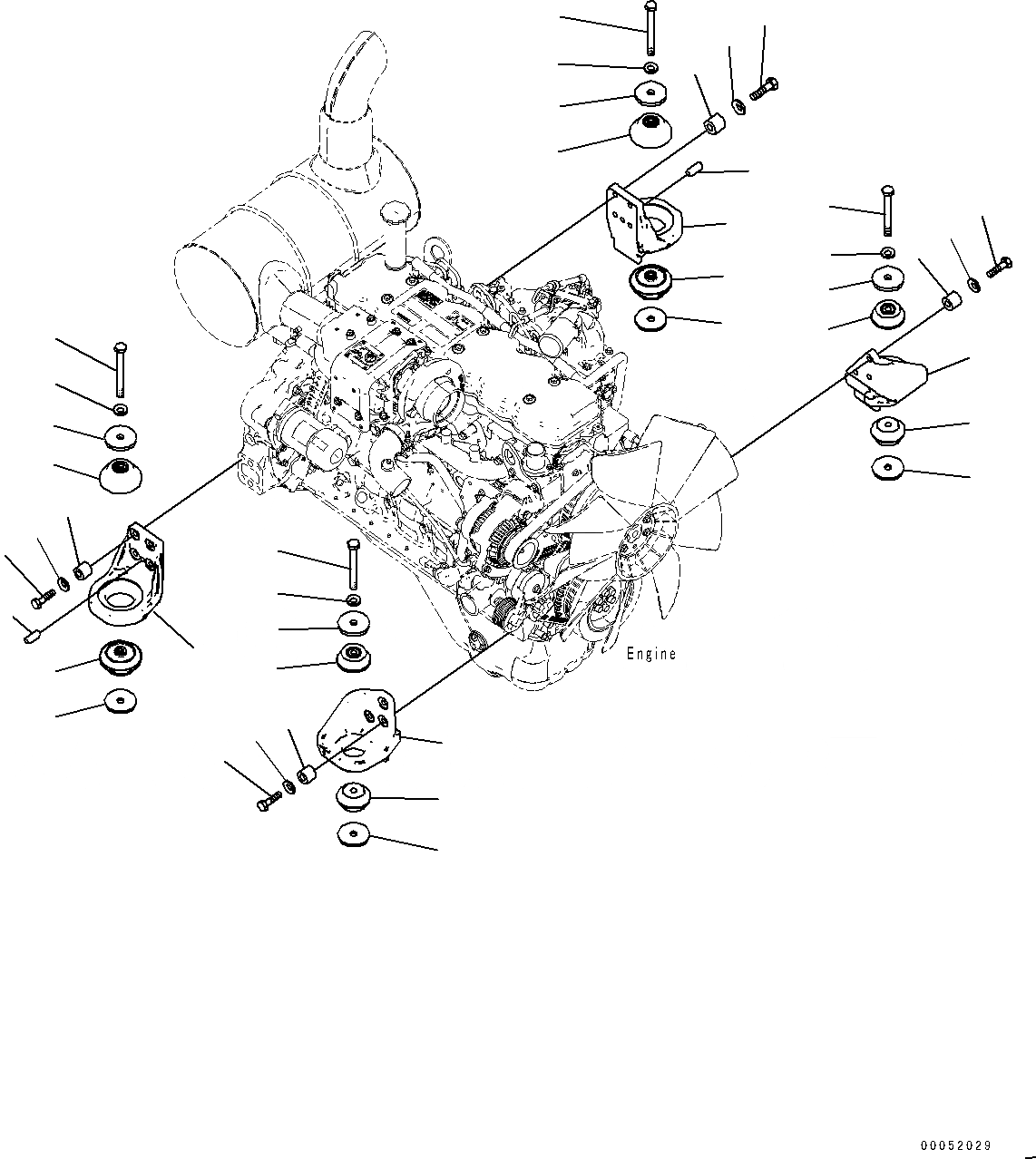 Схема запчастей Komatsu PC228USLC-8 - КРЕПЛЕНИЕ ДВИГАТЕЛЯS КРЕПЛЕНИЕ ДВИГАТЕЛЯS