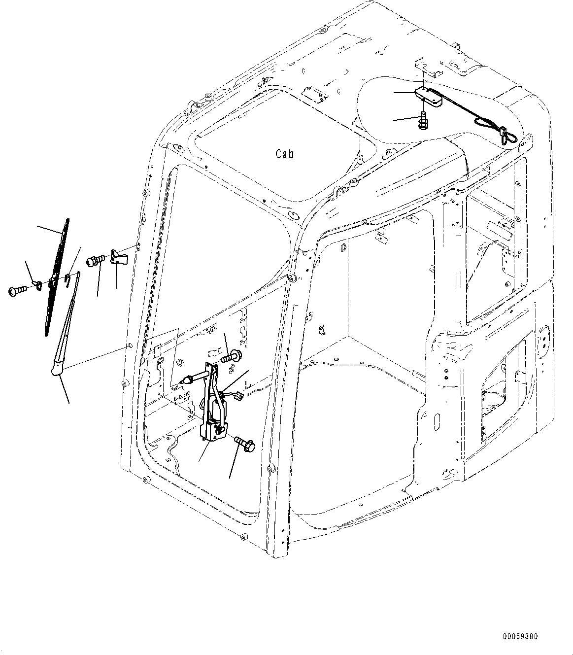 Схема запчастей Komatsu PC228USLC-8 - КАБИНА, ДВОРНИКИ И ОСВЕЩЕНИЕ OPERATORґS КАБИНА