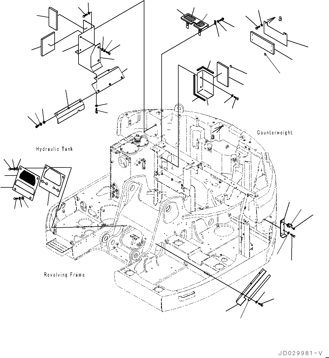 Схема запчастей Komatsu PC228USLC-8 - ПЕРЕГОРОДКА. COVER, COVER, ДЛЯ СТРАН ЕС (/) (№-) ПЕРЕГОРОДКА. COVER, ДЛЯ СТРАН ЕС