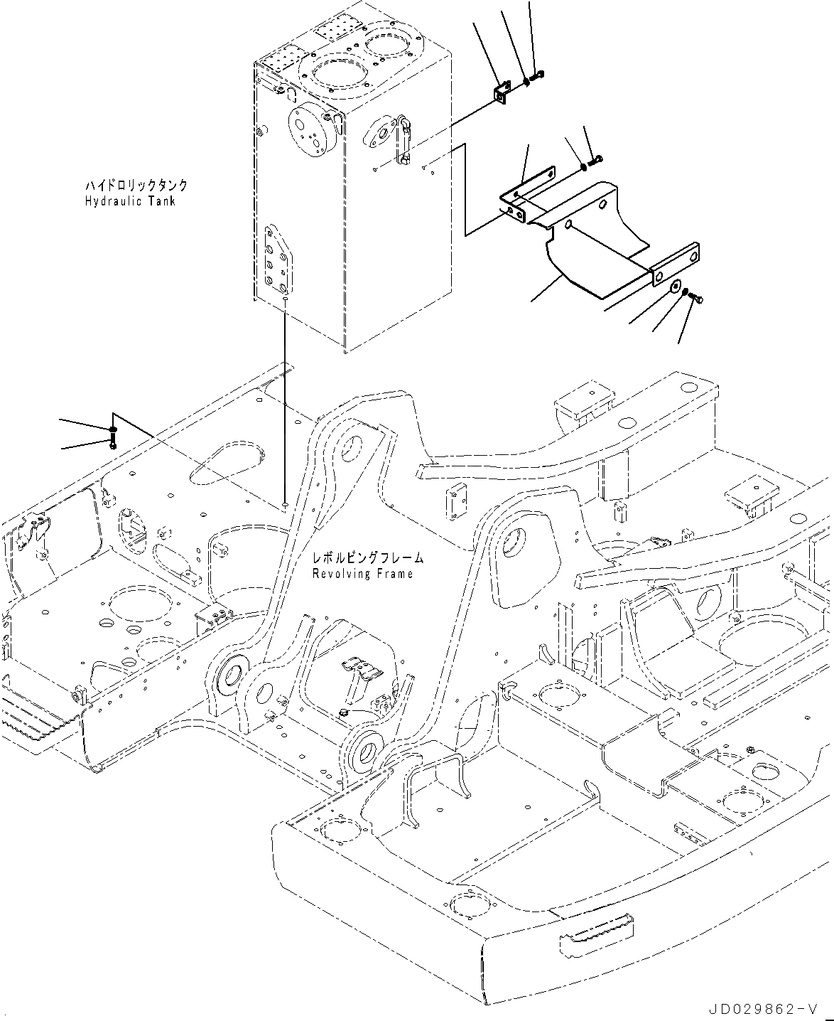 Схема запчастей Komatsu PC228US-8 - ГИДР. БАК., КОРПУС (№-) ГИДР. БАК., -ДОПОЛН. АКТУАТОР ТРУБЫ, АККУМУЛЯТОР