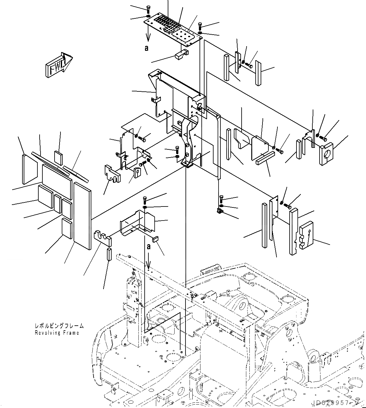 Схема запчастей Komatsu PC228US-8 - ПЕРЕГОРОДКА. COVER, КРЫШКА(/) (№-) ПЕРЕГОРОДКА. COVER, БЕЗ РУКОЯТЬ CRANE