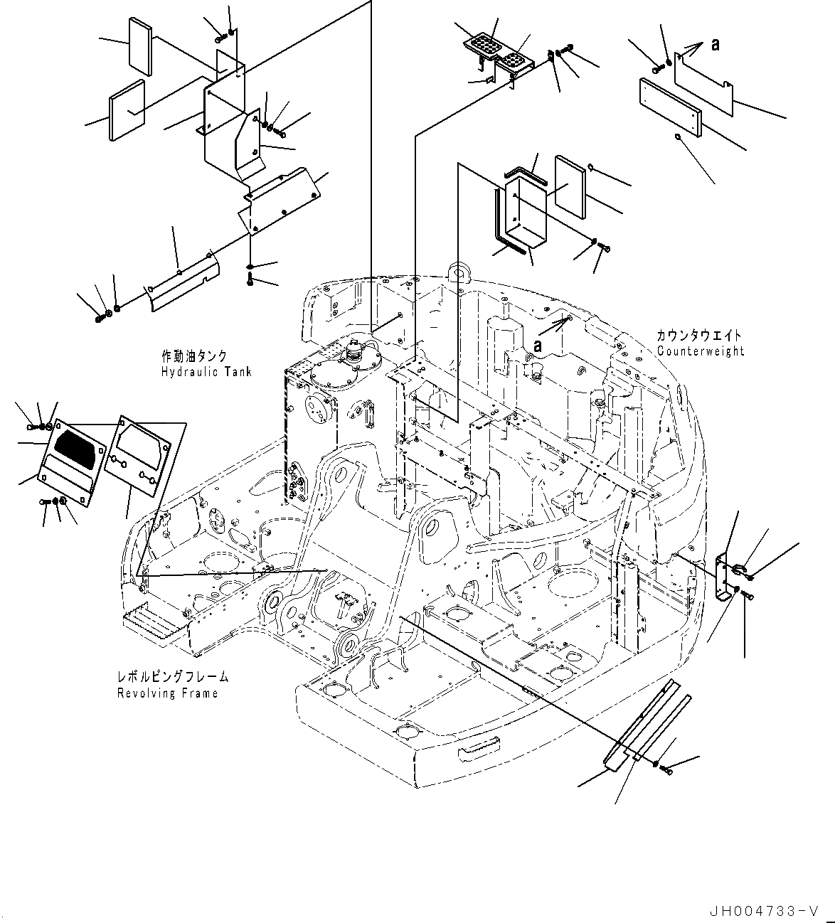 Схема запчастей Komatsu PC228US-8 - ПЕРЕГОРОДКА. COVER, КРЫШКА(/) (№-) ПЕРЕГОРОДКА. COVER, БЕЗ РУКОЯТЬ CRANE