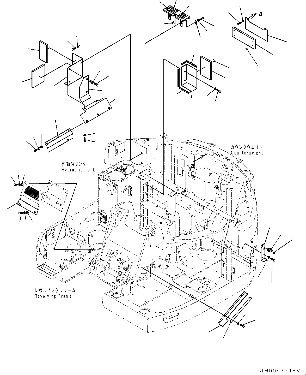 Схема запчастей Komatsu PC228US-8 - ПЕРЕГОРОДКА. COVER, КРЫШКА(/) (№-) ПЕРЕГОРОДКА. COVER, РУКОЯТЬ CRANE