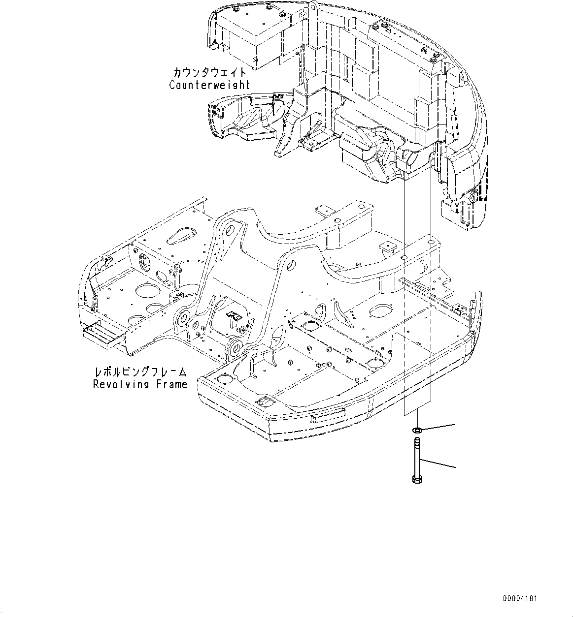 Схема запчастей Komatsu PC228US-8 - КРЕПЛЕНИЕ ПРОТИВОВЕСА(№-) ПРОТИВОВЕС КРЕПЛЕНИЕ