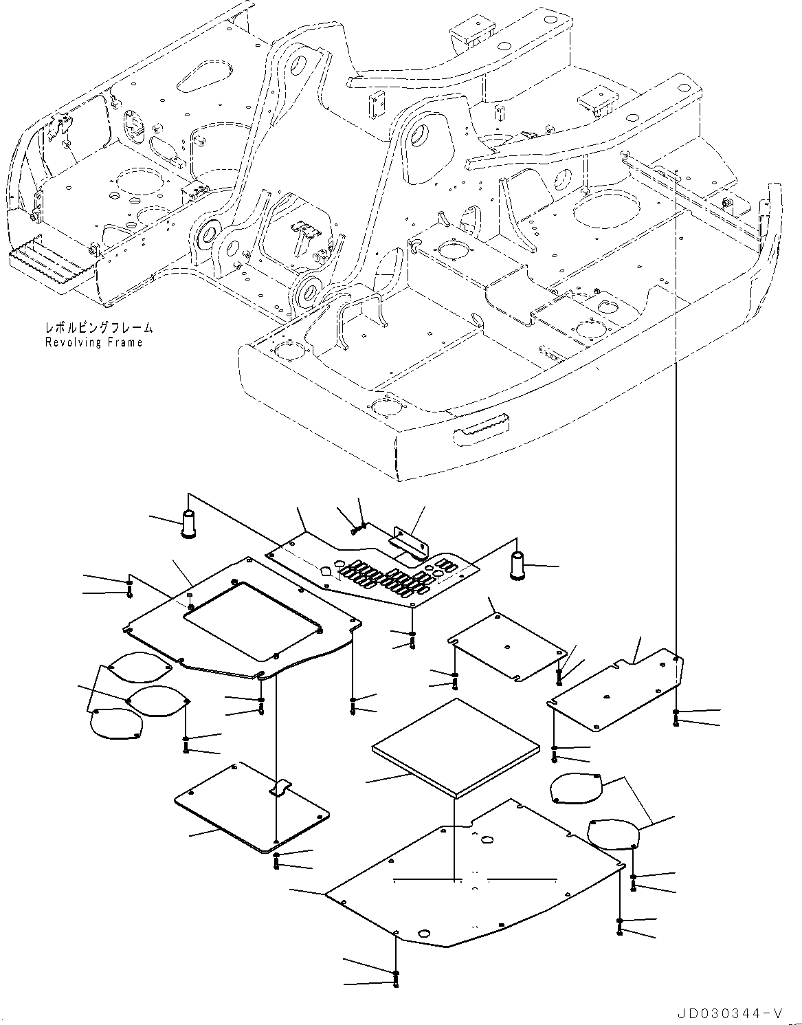 Схема запчастей Komatsu PC228US-8 - НИЖН. КРЫШКА (№-) НИЖН. КРЫШКА, ДЛЯ АВСТРАЛИИ