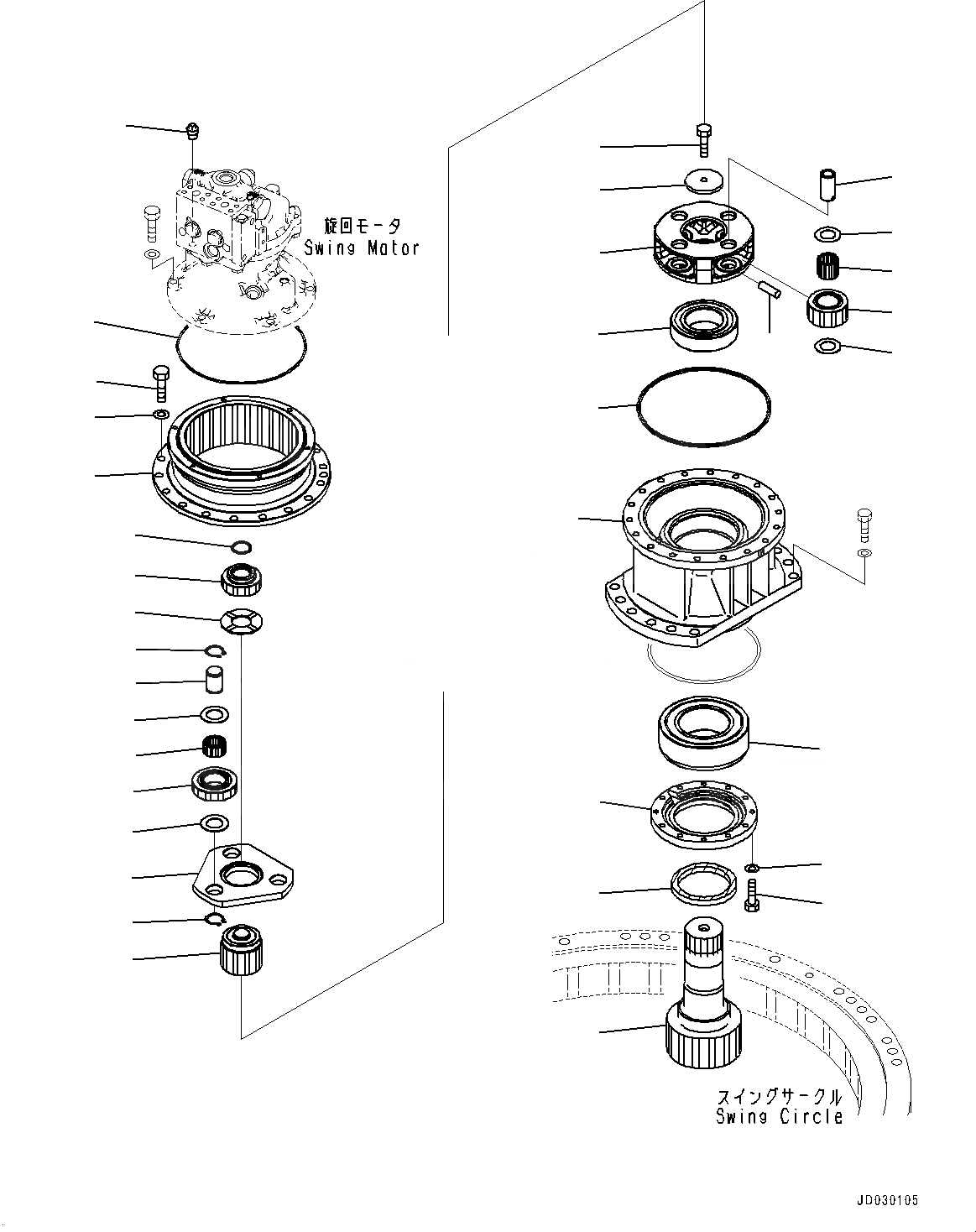 Схема запчастей Komatsu PC228US-8 - МЕХАНИЗМ ПОВОРОТА И МОТОР, КРЕПЛЕНИЕ (№-) МЕХАНИЗМ ПОВОРОТА И МОТОР