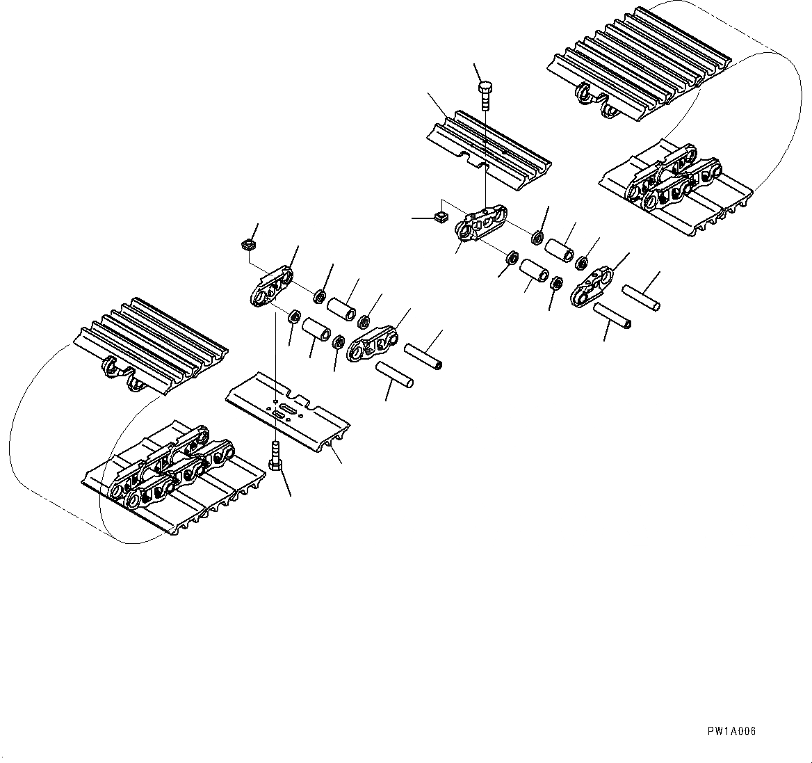 Схема запчастей Komatsu PC228US-8 - ГУСЕНИЦЫ ASSEMBLY (№-) ГУСЕНИЦЫ ASSEMBLY, OBУДЛИНН. ОТВЕРСТИЕD ТРОЙНОЙ ГРУНТОЗАЦЕП. SHOE, 8MM ШИР., СМАЗ. УПЛОТНЕНИЕED ТИП, 9 SET