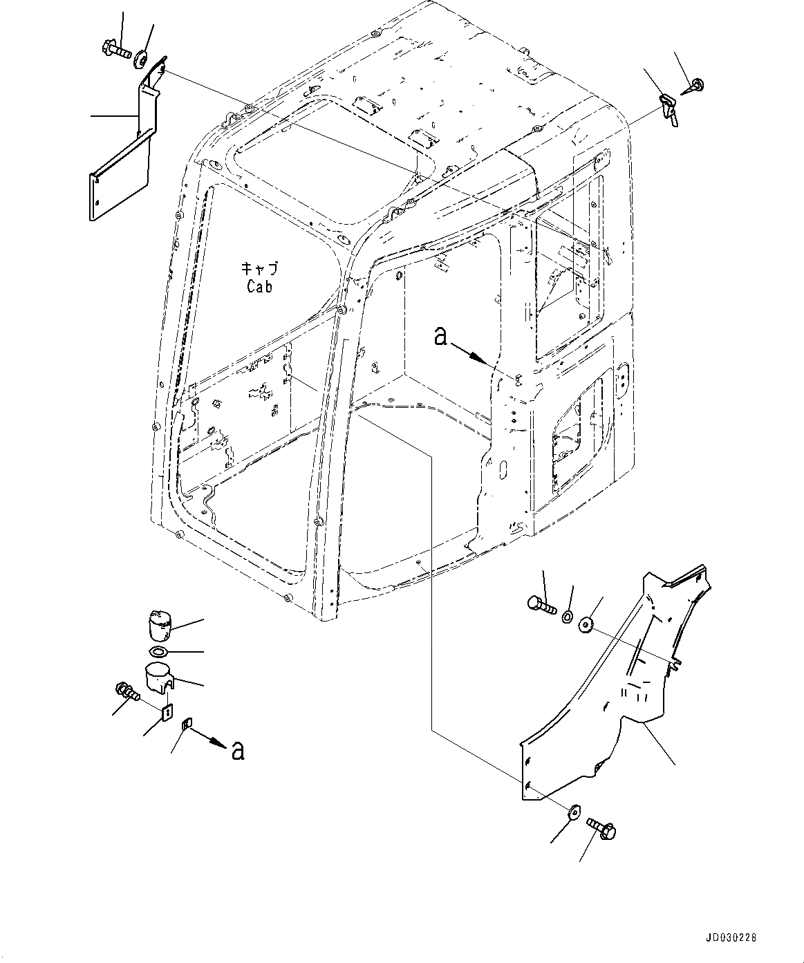 Схема запчастей Komatsu PC228USLC-8 - КАБИНА, КАБИНА IN ЧАСТИ, ЗАДН. КРЫШКА (/) (№-) КАБИНА, EOPS КАБИНА, ЗАЩИТА ОТ ВАНДАЛИЗМА, KOMTRAX