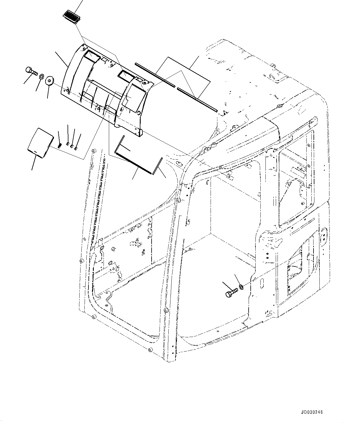 Схема запчастей Komatsu PC228USLC-8 - КАБИНА, КАБИНА IN ЧАСТИ, ЗАДН. КРЫШКА (/) (№-) КАБИНА, EOPS КАБИНА, ПРАВ. И ЗАДН. ФИКС. ОКНА, KOMTRAX