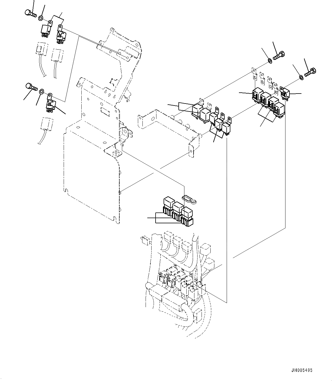 Схема запчастей Komatsu PC228USLC-8 - КАБИНА, РЕЛЕ (№-) КАБИНА, ДЛЯ DOZER, ЕС ARRANGEMENT