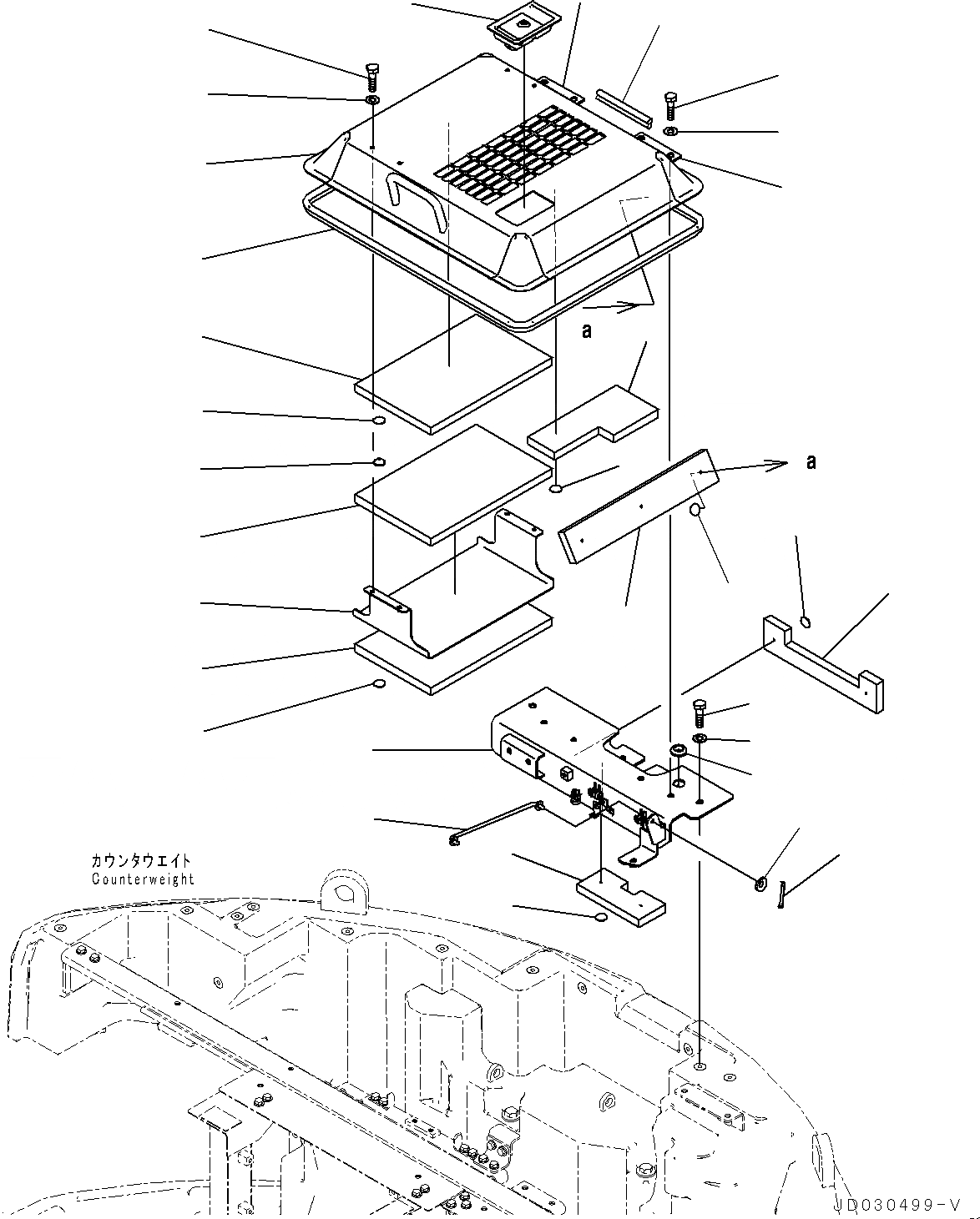 Схема запчастей Komatsu PC228USLC-8 - КАПОТ, КАПОТ (/) (№-8) КАПОТ, DUSTЗАЩИТА NET, INTAKE GAS И ВЫПУСКН. GAS