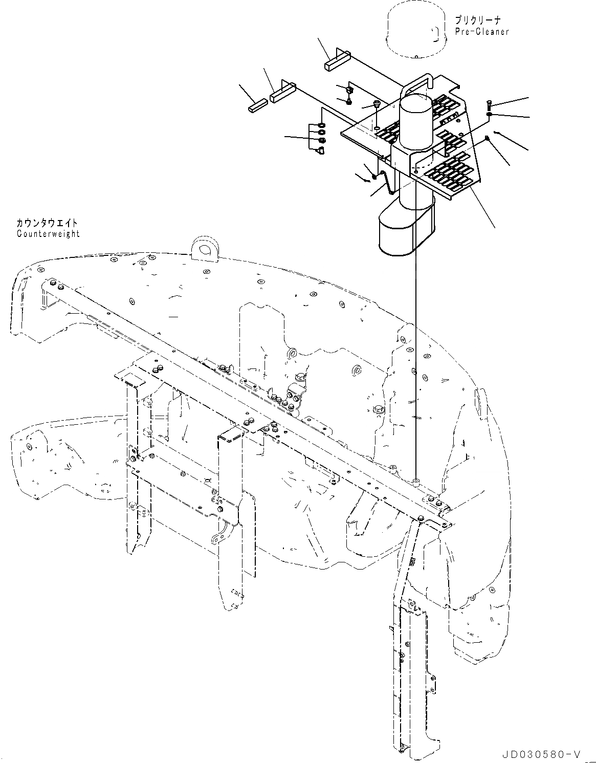 Схема запчастей Komatsu PC228USLC-8 - КАПОТ, КАПОТ (/) (№-) КАПОТ, С ПРЕФИЛЬТР, ДЛЯ АВСТРАЛИИ