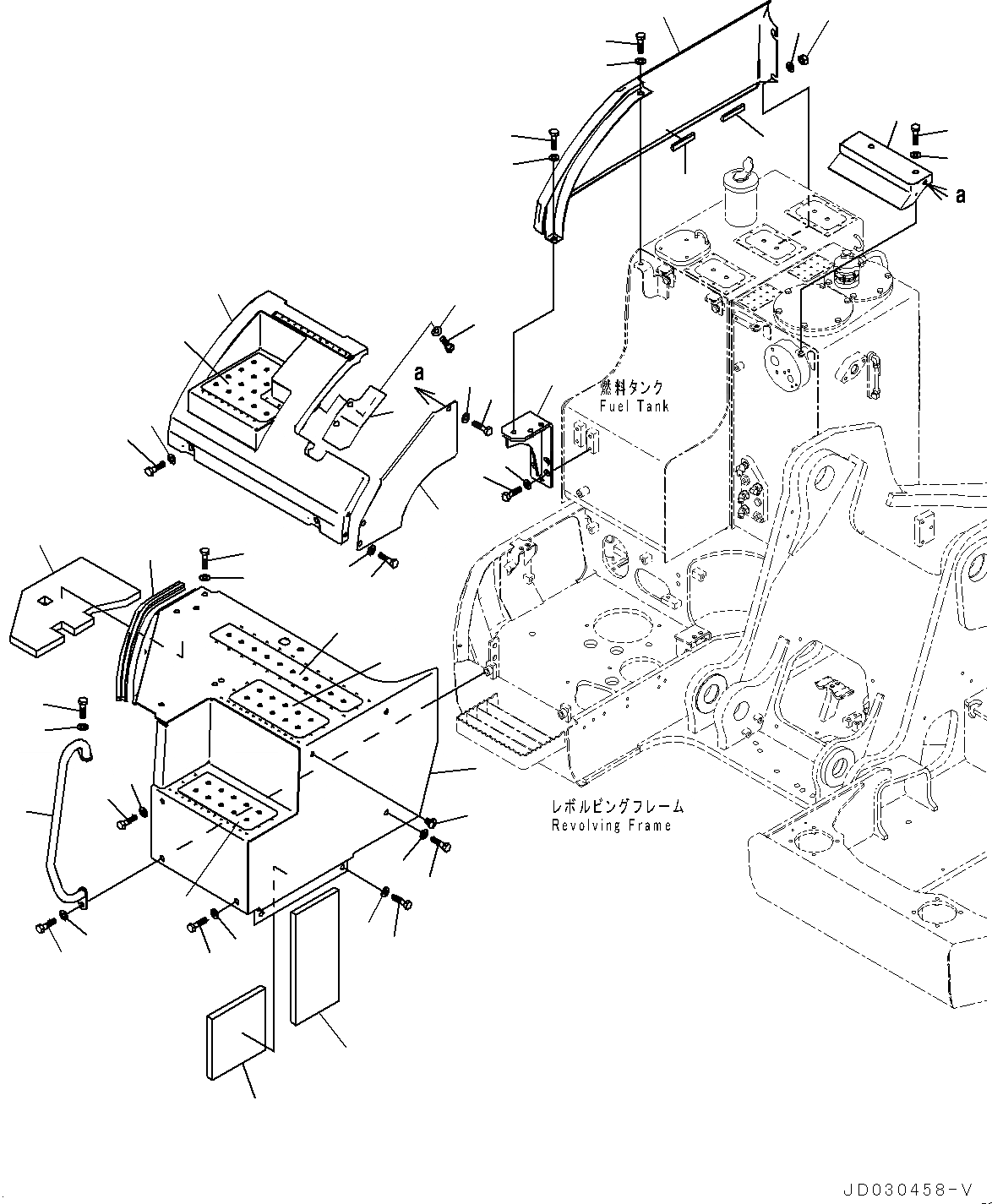 Схема запчастей Komatsu PC228USLC-8 - ПЕРЕДН. COVER, КРЫШКА(/) (№-) ПЕРЕДН. COVER, С -ДОПОЛН. АКТУАТОР ТРУБЫ, АККУМУЛЯТОР