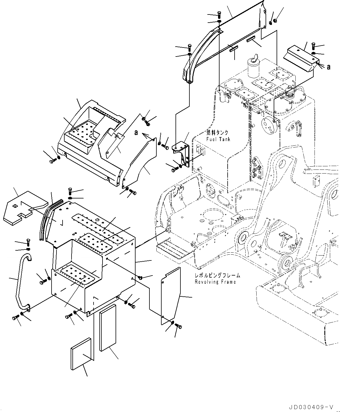 Схема запчастей Komatsu PC228USLC-8 - ПЕРЕДН. COVER, КРЫШКА(/) (№-) ПЕРЕДН. COVER, С РУКОЯТЬ ANTI-DROP КЛАПАН