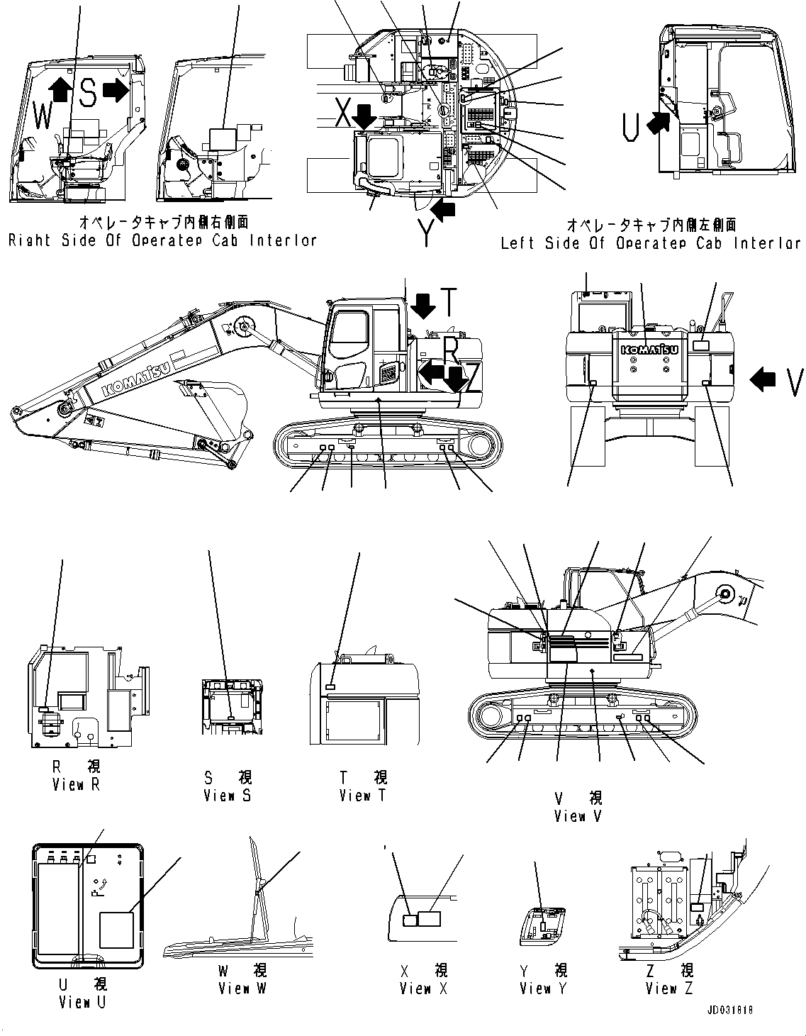 Схема запчастей Komatsu PC228USLC-8 - MARKS И ТАБЛИЧКИS, (№-8) MARKS И ТАБЛИЧКИS, АНГЛ., США И PUERTO RICO, ДЛЯ СЕВ. АМЕРИКИ