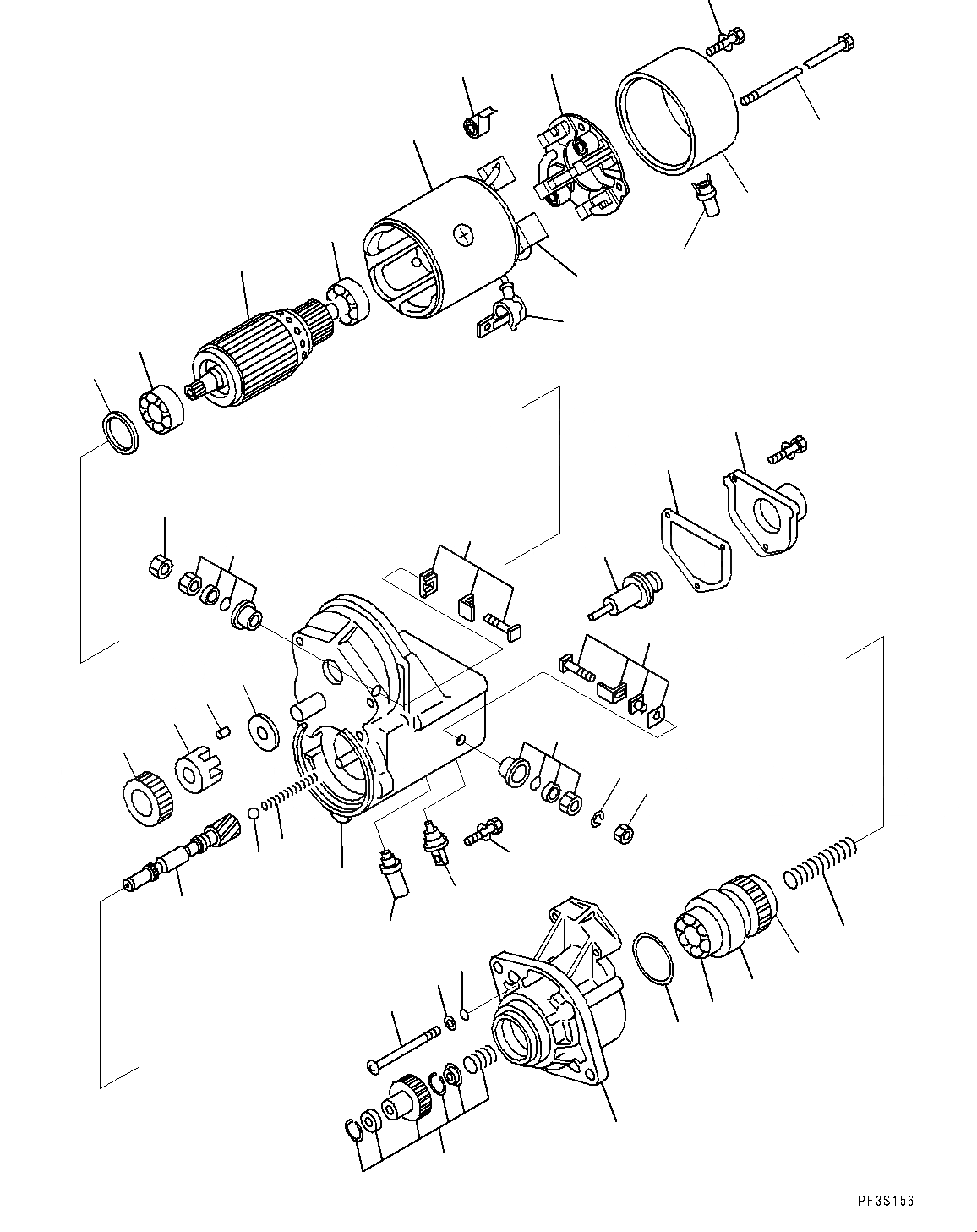 Схема запчастей Komatsu SAA6D107E-1K - СТАРТЕР (№7-) СТАРТЕР, .KW