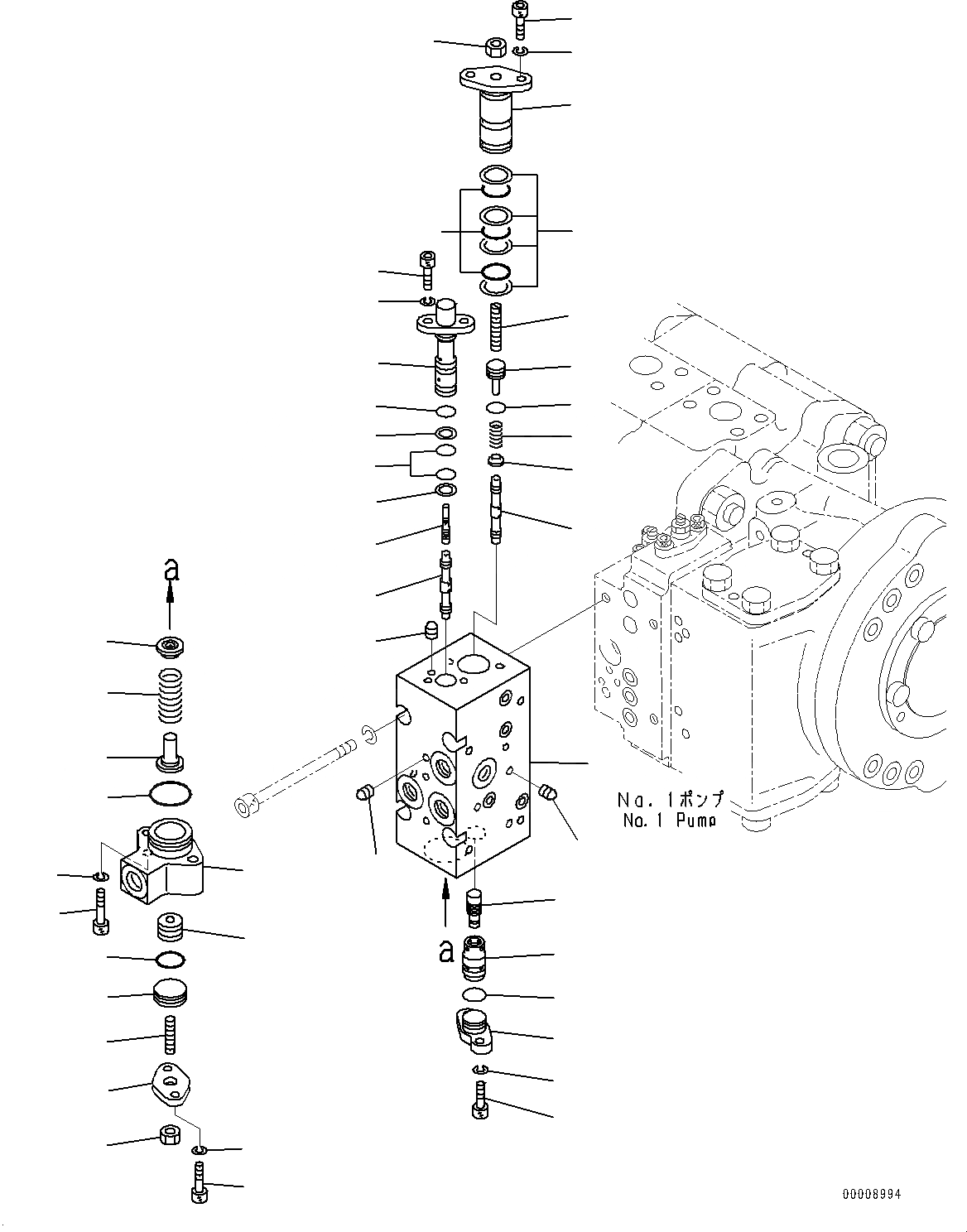 Схема запчастей Komatsu PC650LC-8E0 - ОСНОВН. ПОРШЕНЬ НАСОС, ВНУТР. ЧАСТИ, NO. НАСОС (/) (№-) ОСНОВН. ПОРШЕНЬ НАСОС