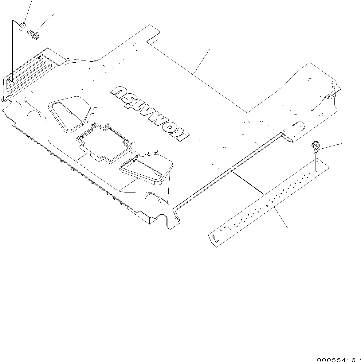 Схема запчастей Komatsu PC650LC-8E0 - ПОКРЫТИЕ ПОЛА(№-) ПОЛ МАТЕРИАЛ