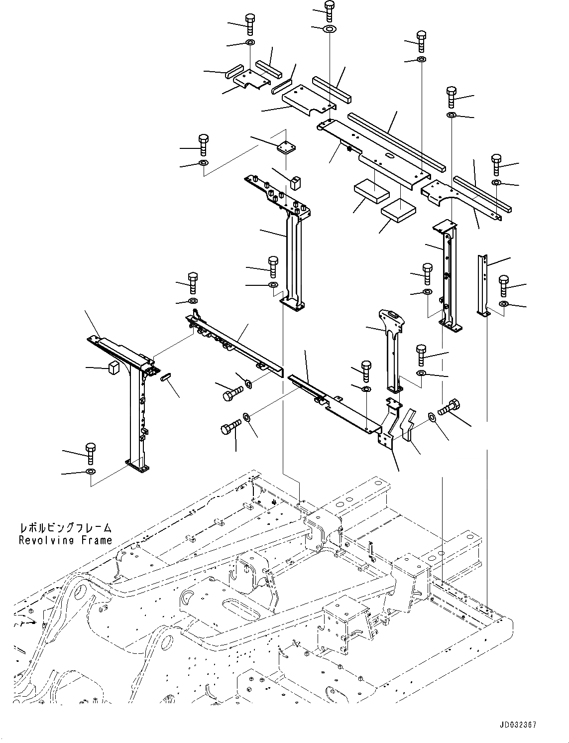 Схема запчастей Komatsu PC650LC-8E0 - РАМА, РАМА (№-) РАМА