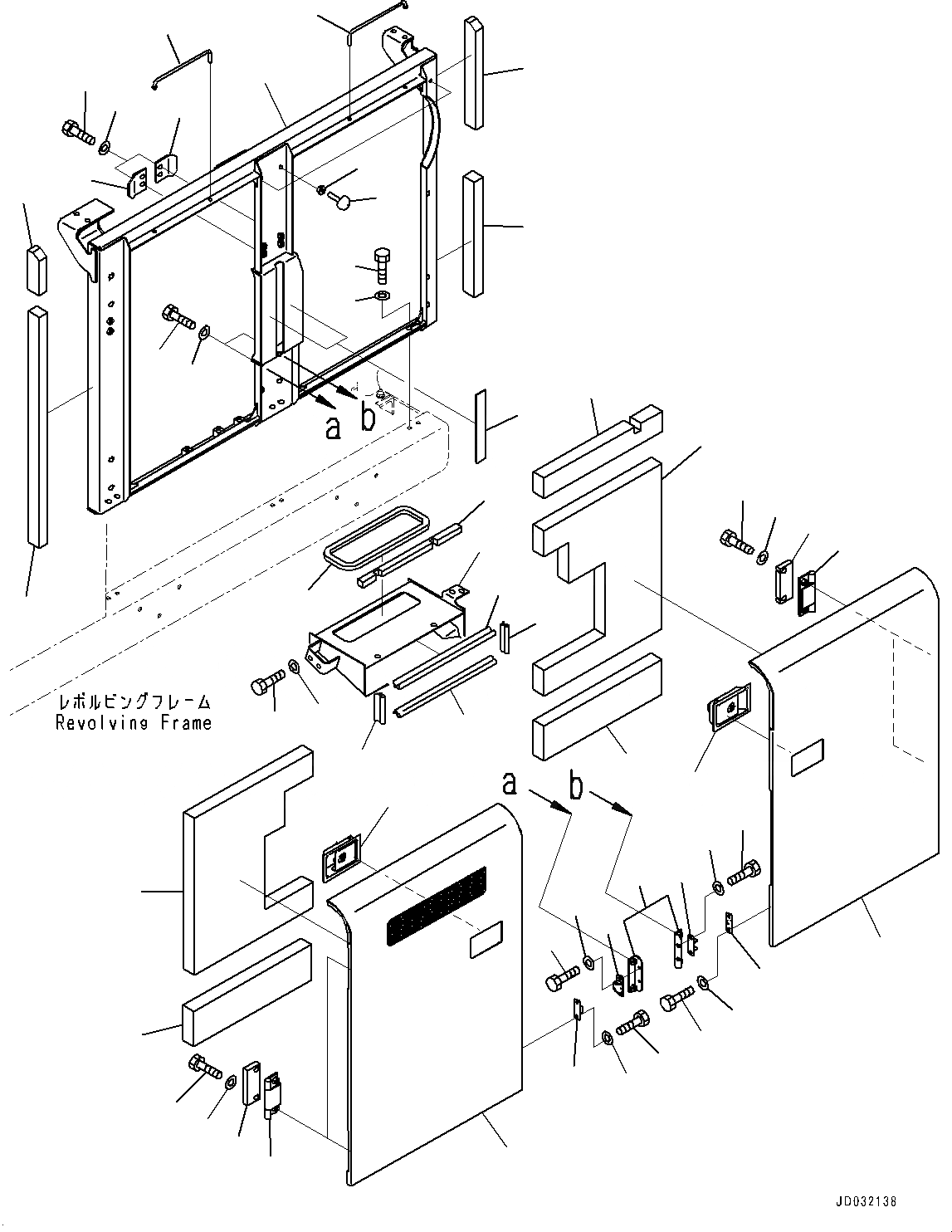 Схема запчастей Komatsu PC650LC-8E0 - ЛЕВ. COVER, ДЛЯ ПРОТИВОВЕС REMOVER (№-) ЛЕВ. COVER, ДЛЯ ПРОТИВОВЕС REMOVER