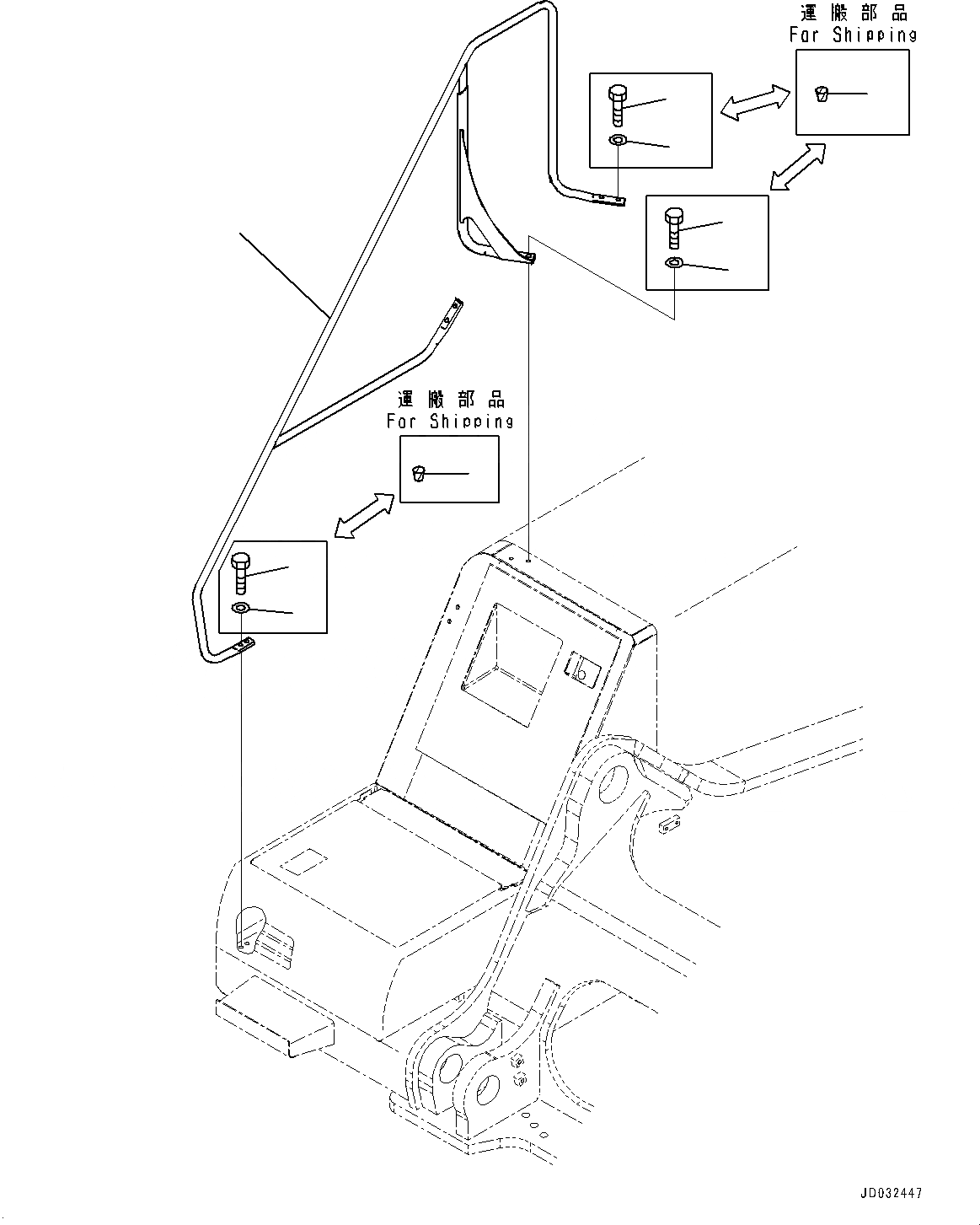 Схема запчастей Komatsu PC650LC-8E0 - ПОРУЧНИ(№-) HANDRAIL