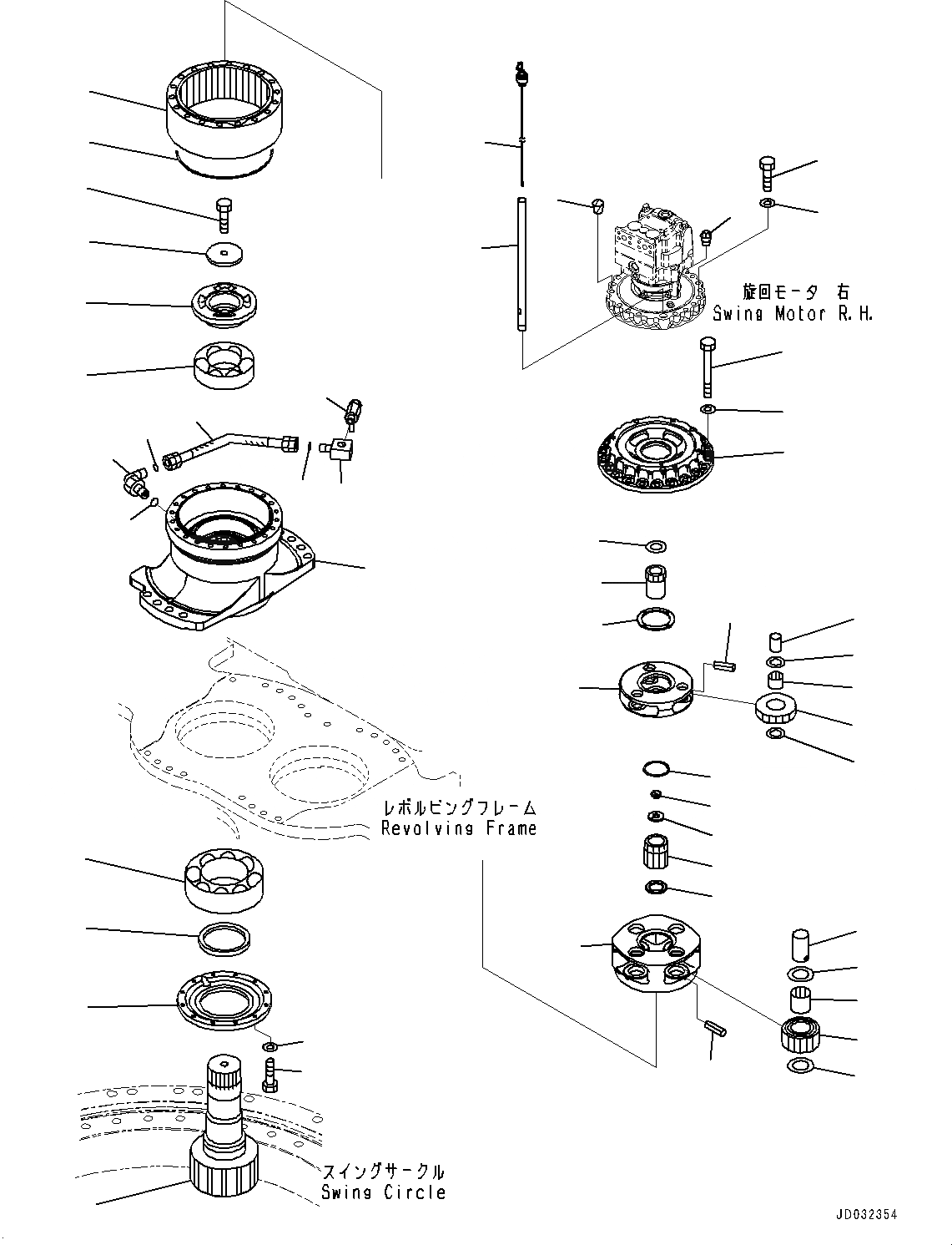 Схема запчастей Komatsu PC650LC-8E0 - МЕХАНИЗМ ПОВОРОТА, RHS (№-) МЕХАНИЗМ ПОВОРОТА