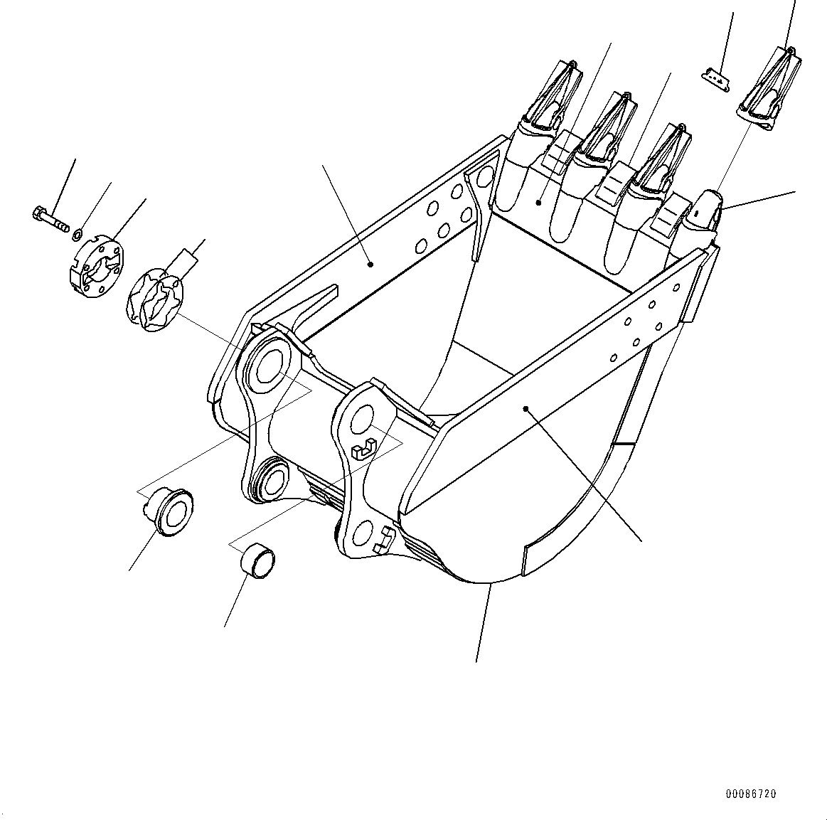 Схема запчастей Komatsu PC650LC-8E0 - КОВШ, .M, MM ШИР., ГОРИЗОНТАЛЬН. ПАЛЕЦ, THRUST ADJUSTMENT, БОКОРЕЗЫ, КОВШ (№-) КОВШ, .M, MM ШИР., ГОРИЗОНТАЛЬН. ПАЛЕЦ, THRUST ADJUSTMENT, БОКОРЕЗЫ