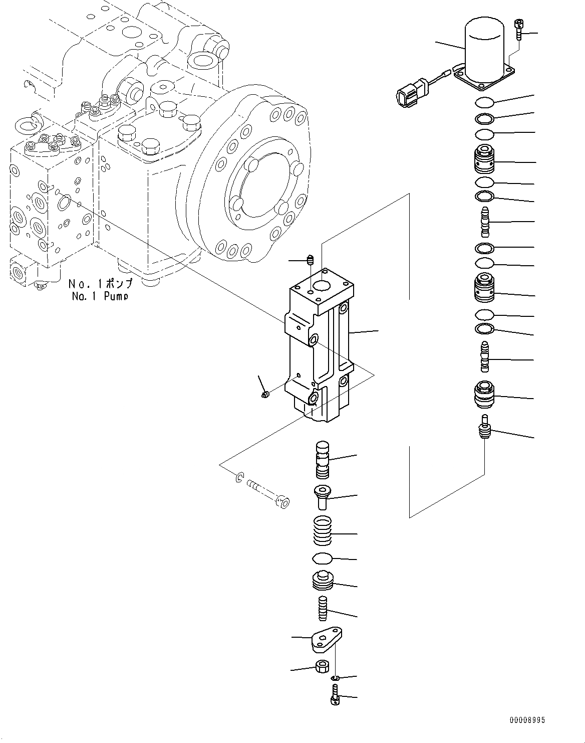 Схема запчастей Komatsu PC600LC-8E0 - ПОРШЕНЬ НАСОС, ВНУТР. ЧАСТИ, NO. НАСОС (/) (№-) ПОРШЕНЬ НАСОС