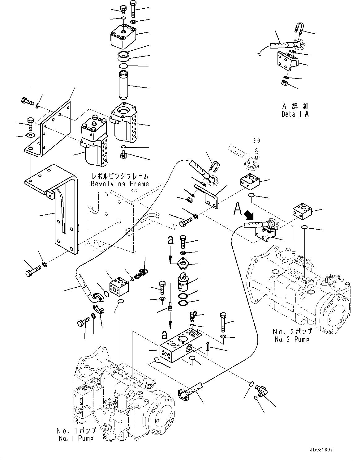 Схема запчастей Komatsu PC600LC-8E0 - ПОДАЮЩ. ТРУБЫ, НАСОС - ФИЛЬТР. (№-) ПОДАЮЩ. ТРУБЫ, ДЛЯ ПРОТИВОВЕС REMOVER