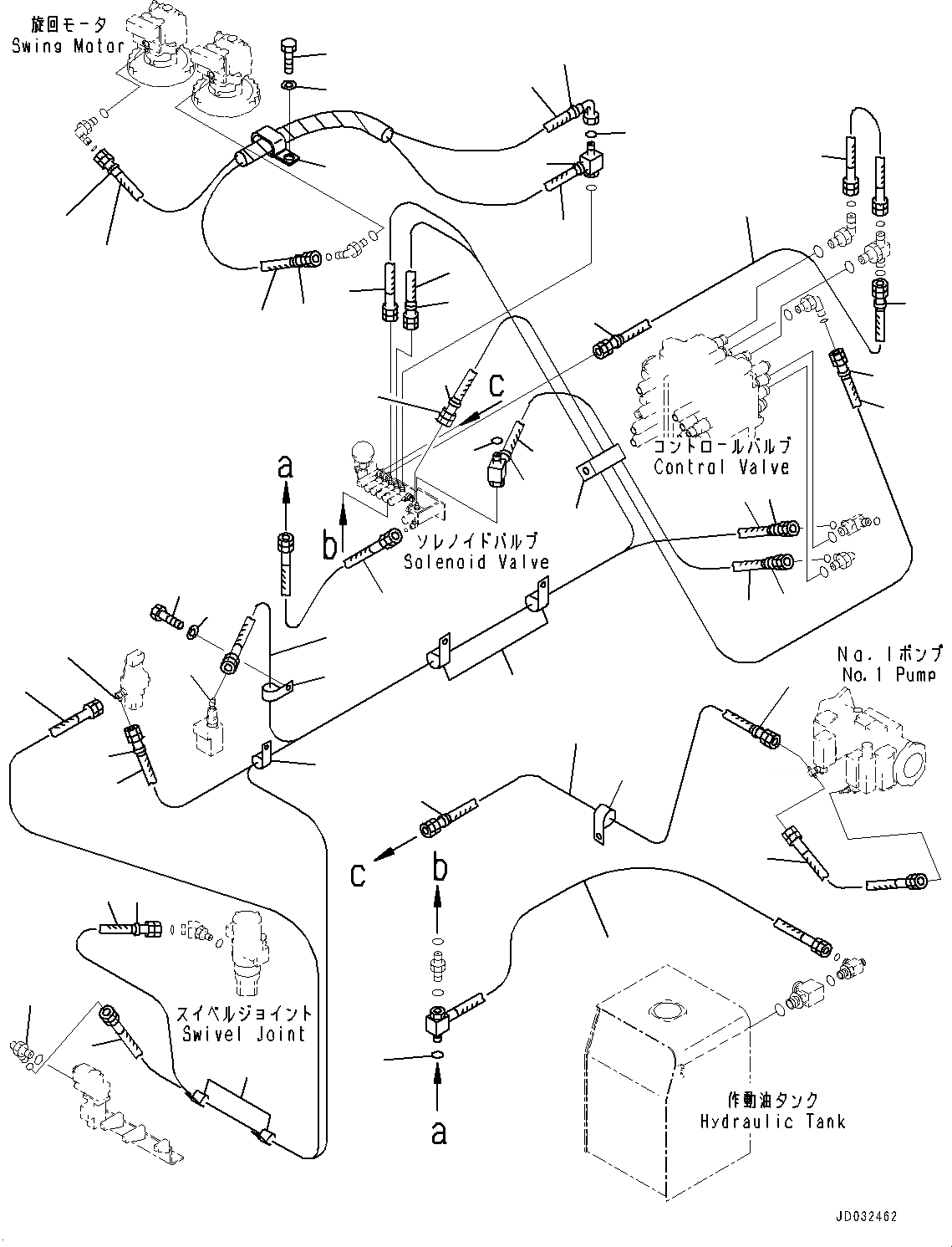 Схема запчастей Komatsu PC600LC-8E0 - СОЛЕНОИДНЫЙ КЛАПАН ТРУБЫ, ШЛАНГИ (№-) СОЛЕНОИДНЫЙ КЛАПАН ТРУБЫ