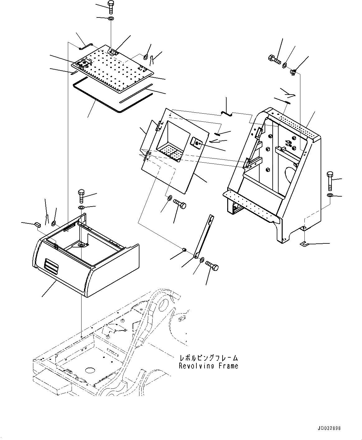 Схема запчастей Komatsu PC600LC-8E0 -  КОРПУС (№-)  КОРПУС, ЕС ARRANGEMENT