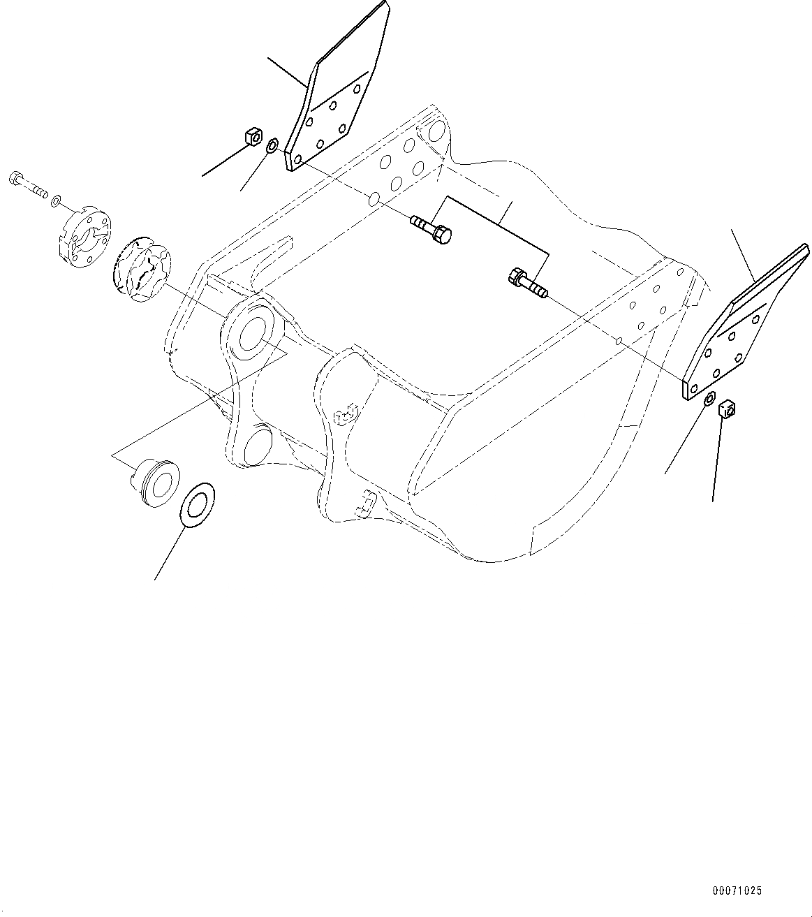 Схема запчастей Komatsu PC600LC-8E0 - КОВШ, CUTTER И SHIM (№-) КОВШ, .7M, MM ШИР., KMAX TOOTH, THRUST ADJUSTMENT, БОКОРЕЗЫ