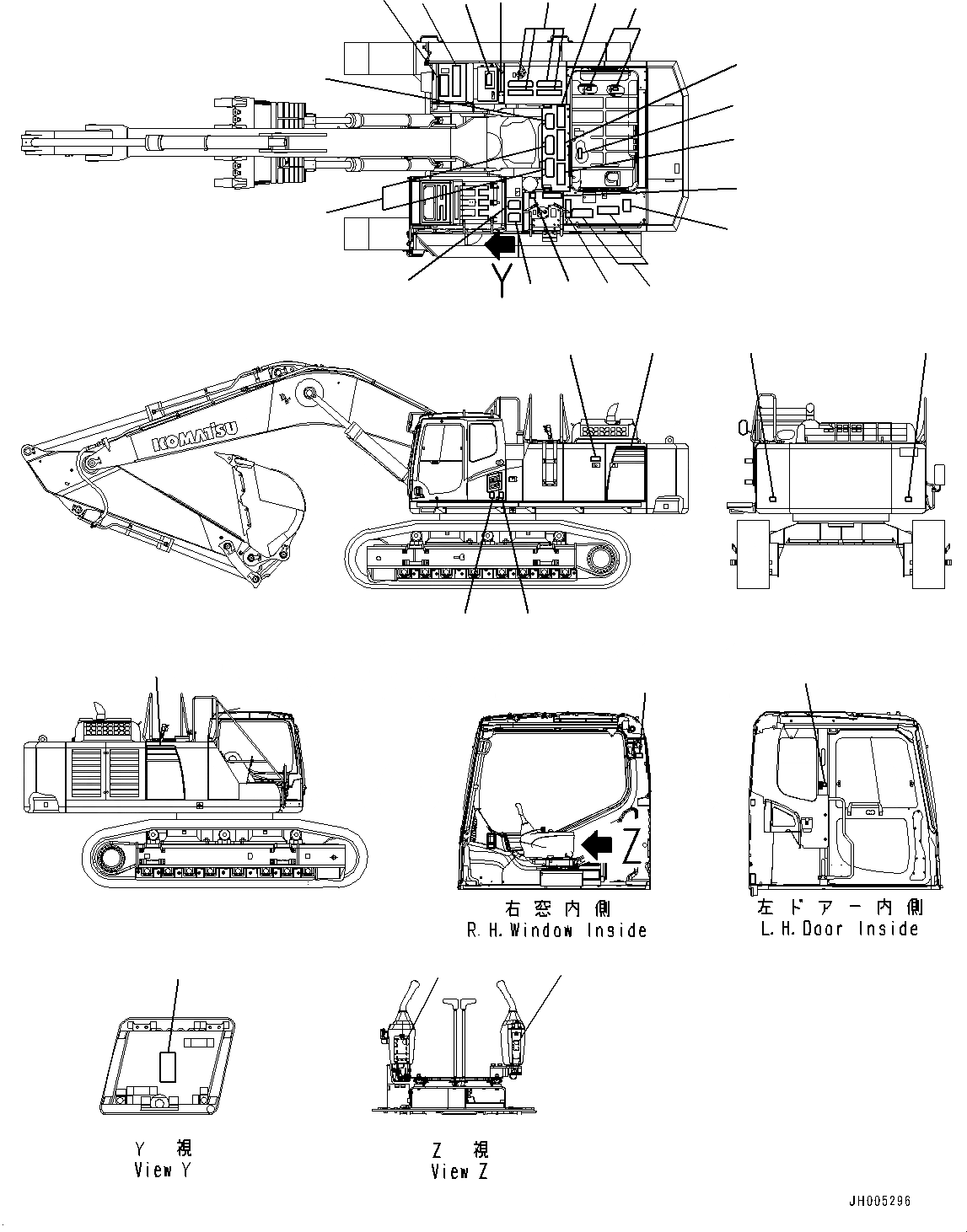 Схема запчастей Komatsu PC600LC-8E0 - МАРКИРОВКА, СИДЕНЬЕ И БУКВЕНН. МАРКИРОВКА (№-) МАРКИРОВКА, ТУРЦИЯ-АНГЛ., ДЛЯ СТРАН ЕС БЕЗОПАСН. REGULATION, ЕС НОВ. NOISE ARRANGEMENT 