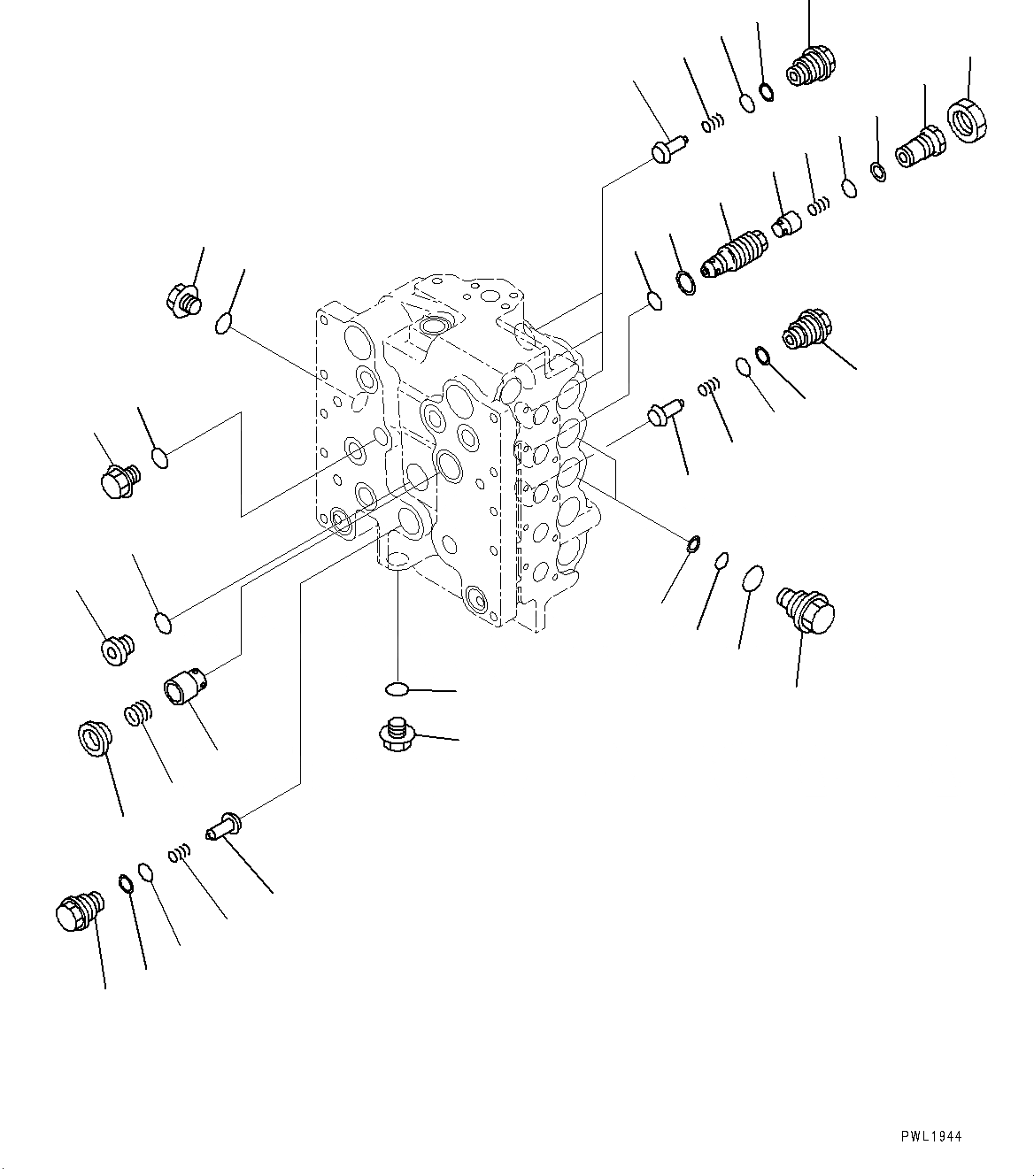 Схема запчастей Komatsu PC600-8E0 - УПРАВЛЯЮЩ. КЛАПАН, 9-СЕКЦИОНН. (8/8) (№-) УПРАВЛЯЮЩ. КЛАПАН, С -СЕРВИСНЫЙ КЛАПАН