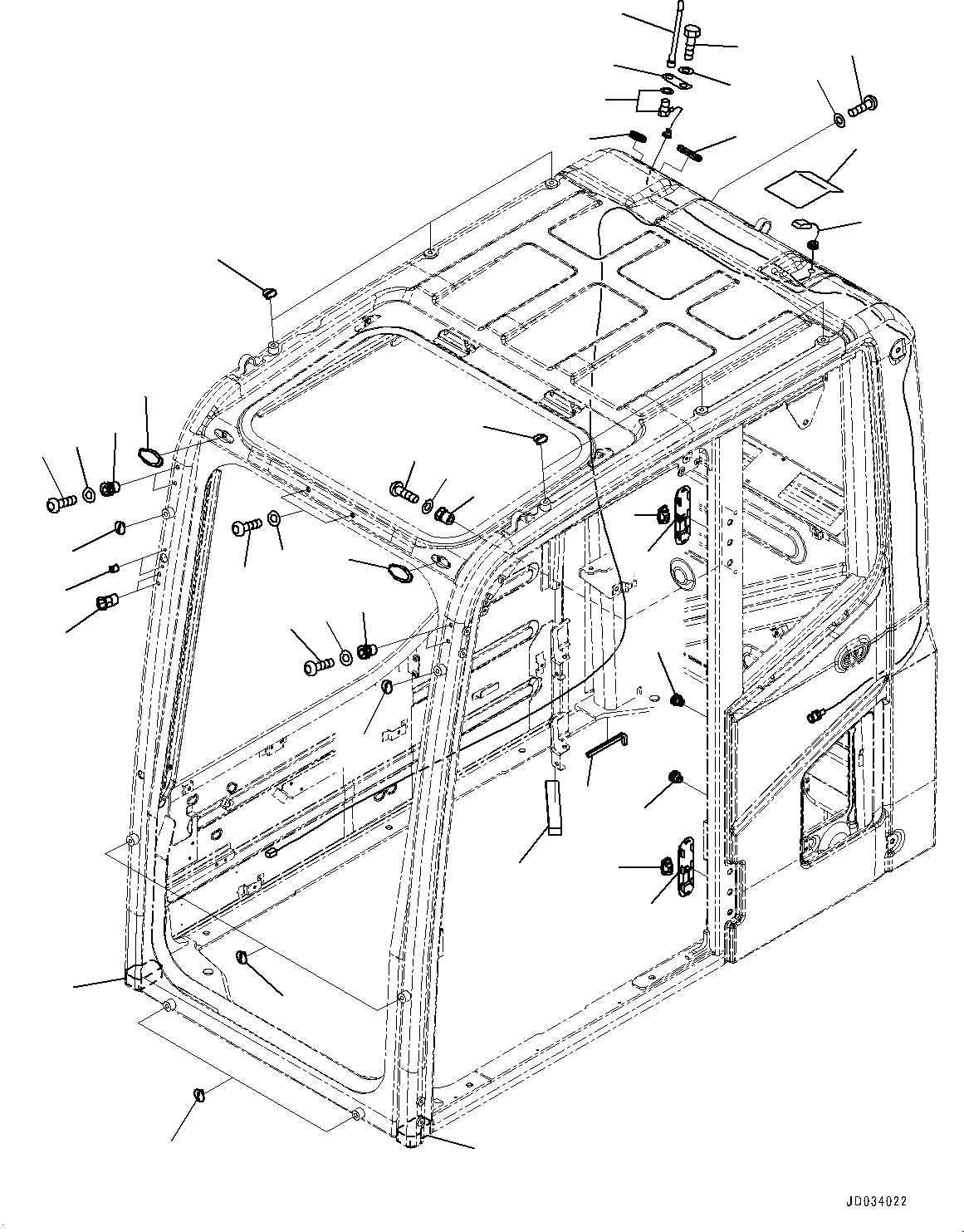 Схема запчастей Komatsu PC600-8E0 - КАБИНА, KOMTRAX FILM АНТЕННА (№-) КАБИНА, С СТРЕЛА SHOCK LESS КЛАПАН, АНТИВАНДАЛЬН.