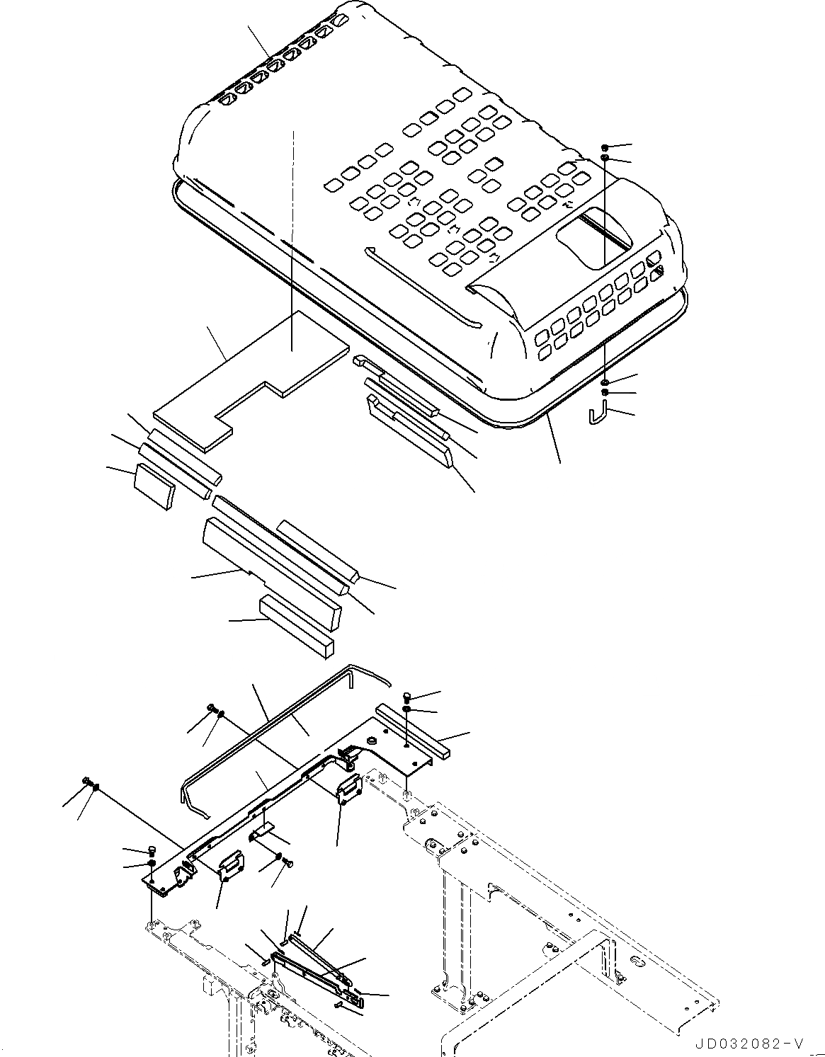 Схема запчастей Komatsu PC600-8E0 - КАПОТ, (№-) КАПОТ