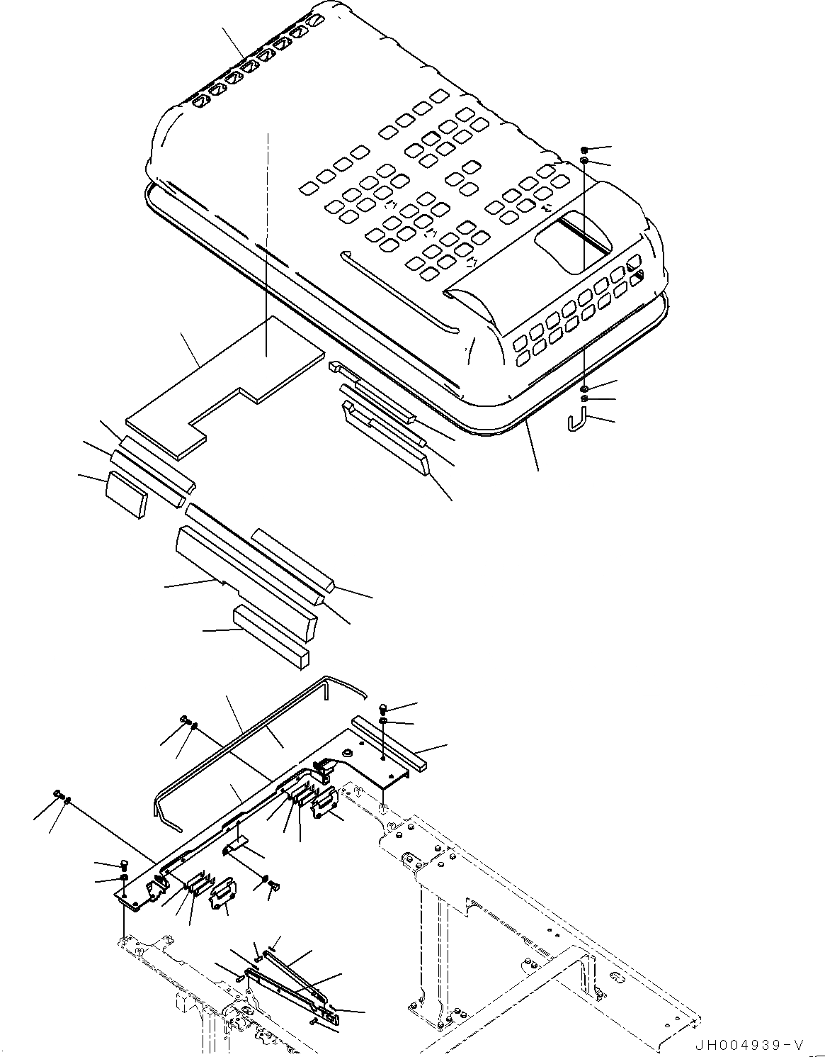 Схема запчастей Komatsu PC600-8E0 - КАПОТ, (№-) КАПОТ