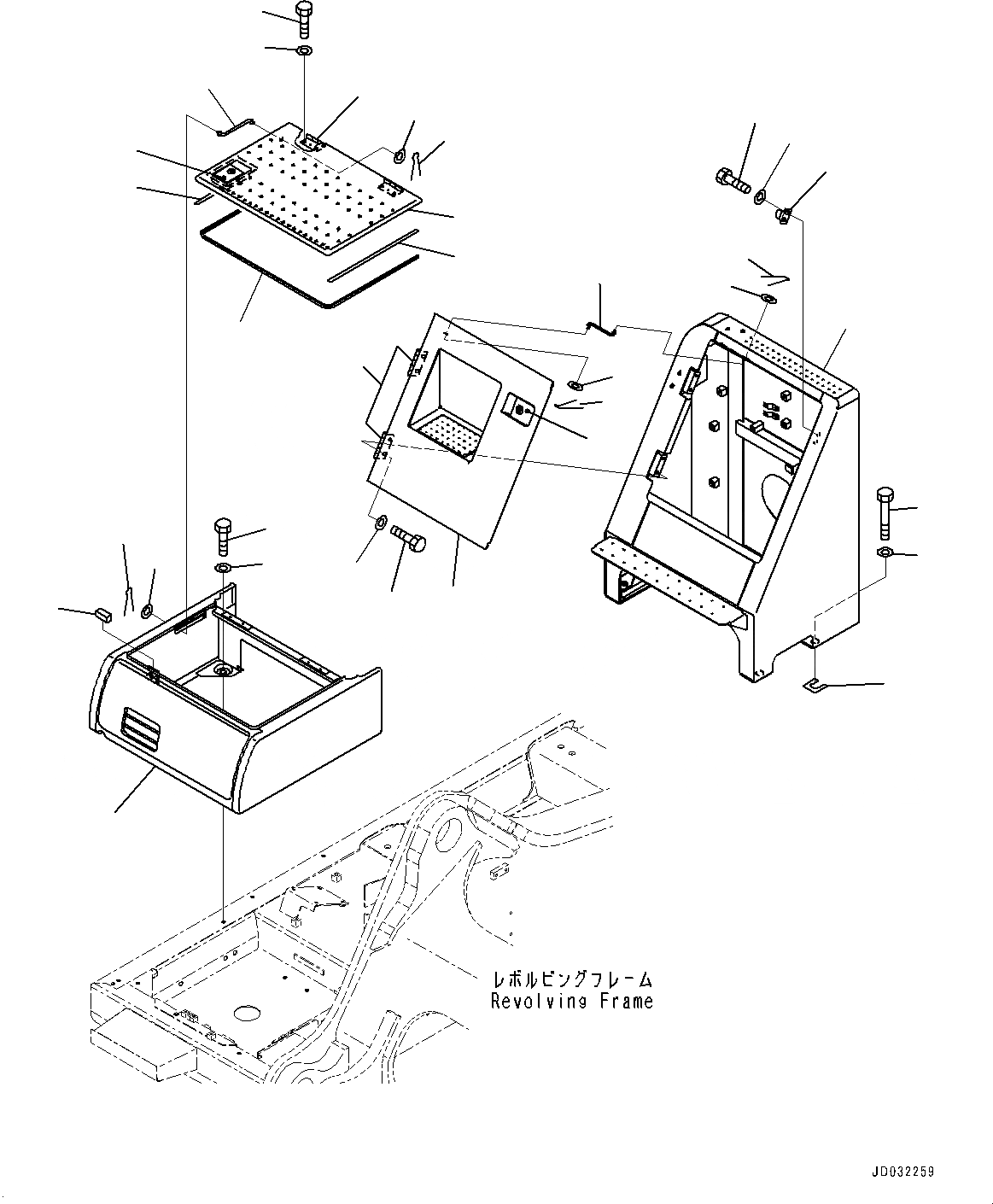 Схема запчастей Komatsu PC600-8E0 -  КОРПУС (№-)  КОРПУС