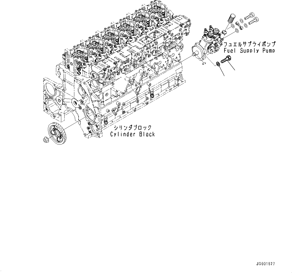 Схема запчастей Komatsu SAA6D140E-5B - ТОПЛИВН. НАСОС, НАСОС КРЕПЛЕНИЕ (№98-) ТОПЛИВН. НАСОС