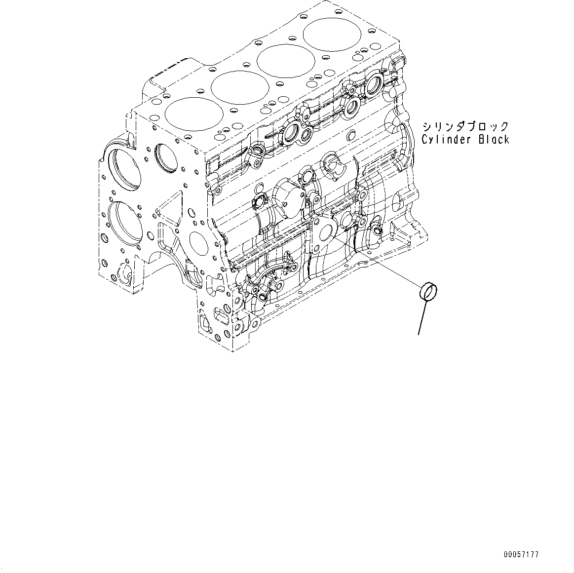 Схема запчастей Komatsu SAA4D107E-1C - БЛОК ЦИЛИНДРОВ ЗАГЛУШКА (№-) БЛОК ЦИЛИНДРОВ ЗАГЛУШКА