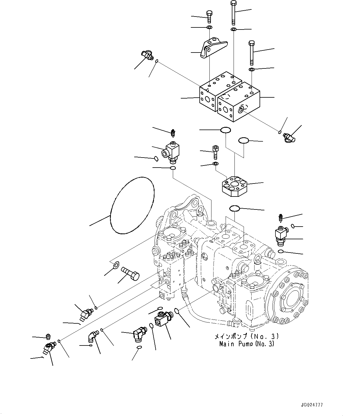 Схема запчастей Komatsu PC1250-8R - NO. НАСОС, СОЕДИНИТ. ЧАСТИ (№-) NO. НАСОС