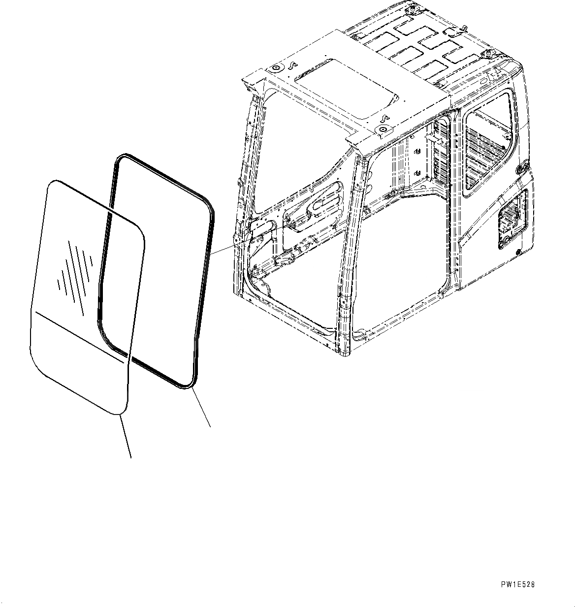 Схема запчастей Komatsu PC1250-8R - КАБИНА, ПЕРЕДН. ОКНА (№-) КАБИНА, С VHMS, ORBCOMM, GPS, ДЛЯ КАРЬЕРН