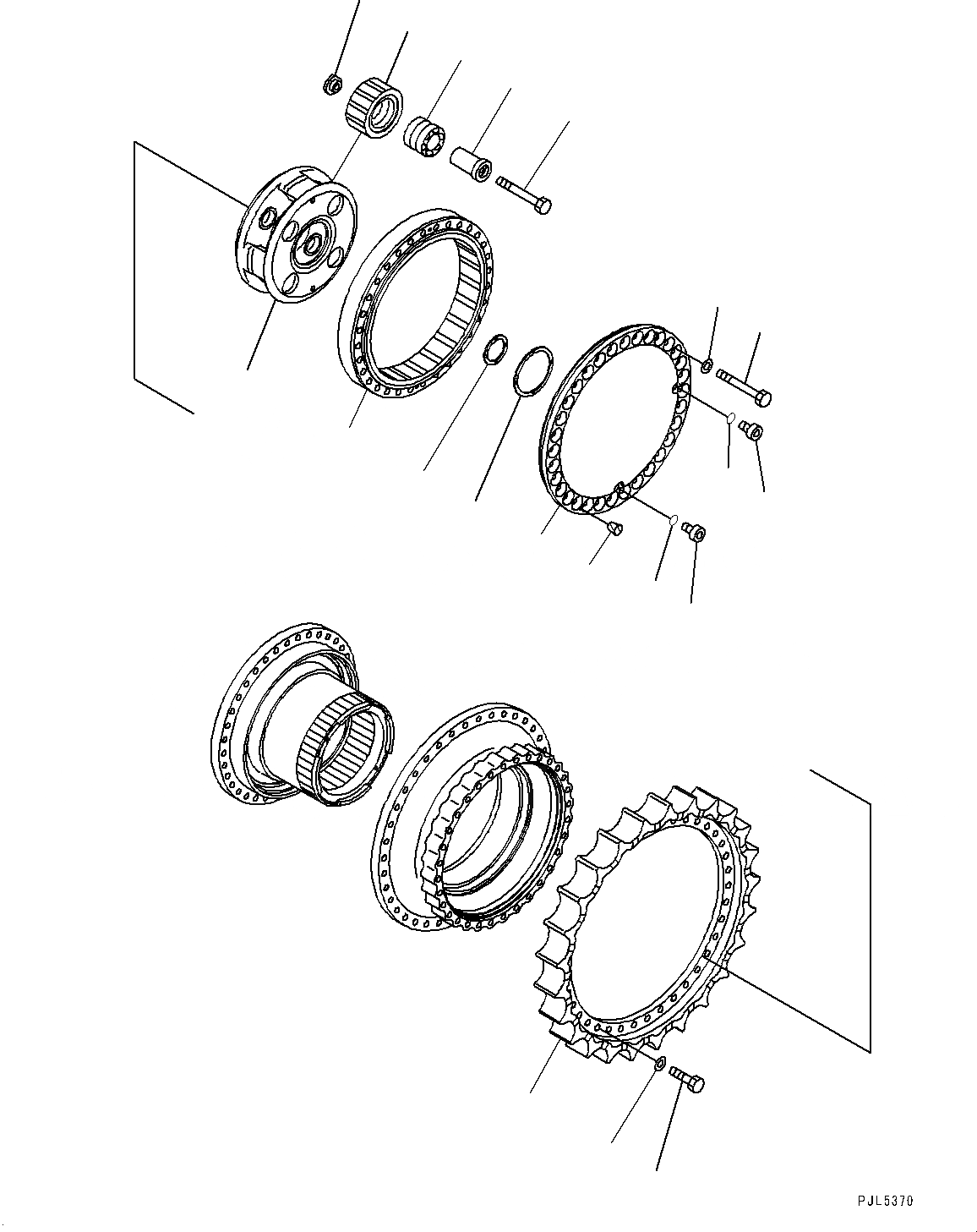 Схема запчастей Komatsu PC1250-8R - КОНЕЧНАЯ ПЕРЕДАЧА ASSEMBLY, 3 НЕСУЩИЙ ЭЛЕМЕНТ И ЗВЕЗДОЧКА, ЛЕВ., ПРАВ. (№-) КОНЕЧНАЯ ПЕРЕДАЧА ASSEMBLY, ПОДАЮЩ. ONLY